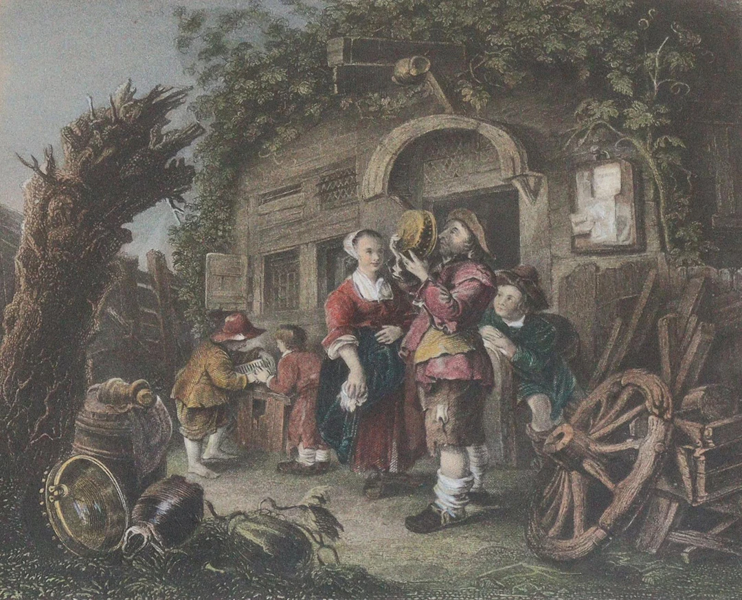 Wirtshausszenen. 2 Bll