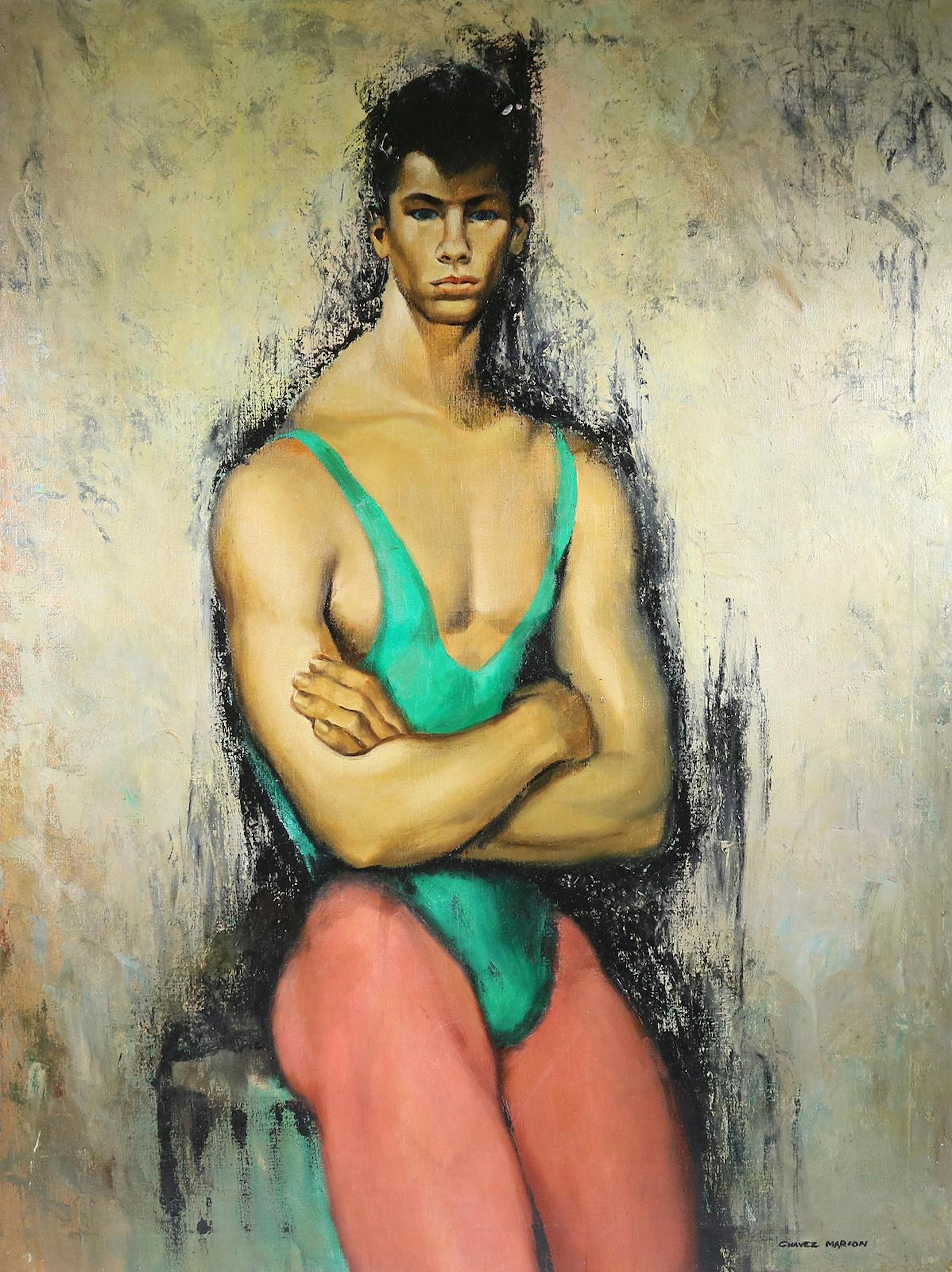 Marion, Chaves. Portrait eines jungen Ringers. Öl auf Lwd. 20. Jh.