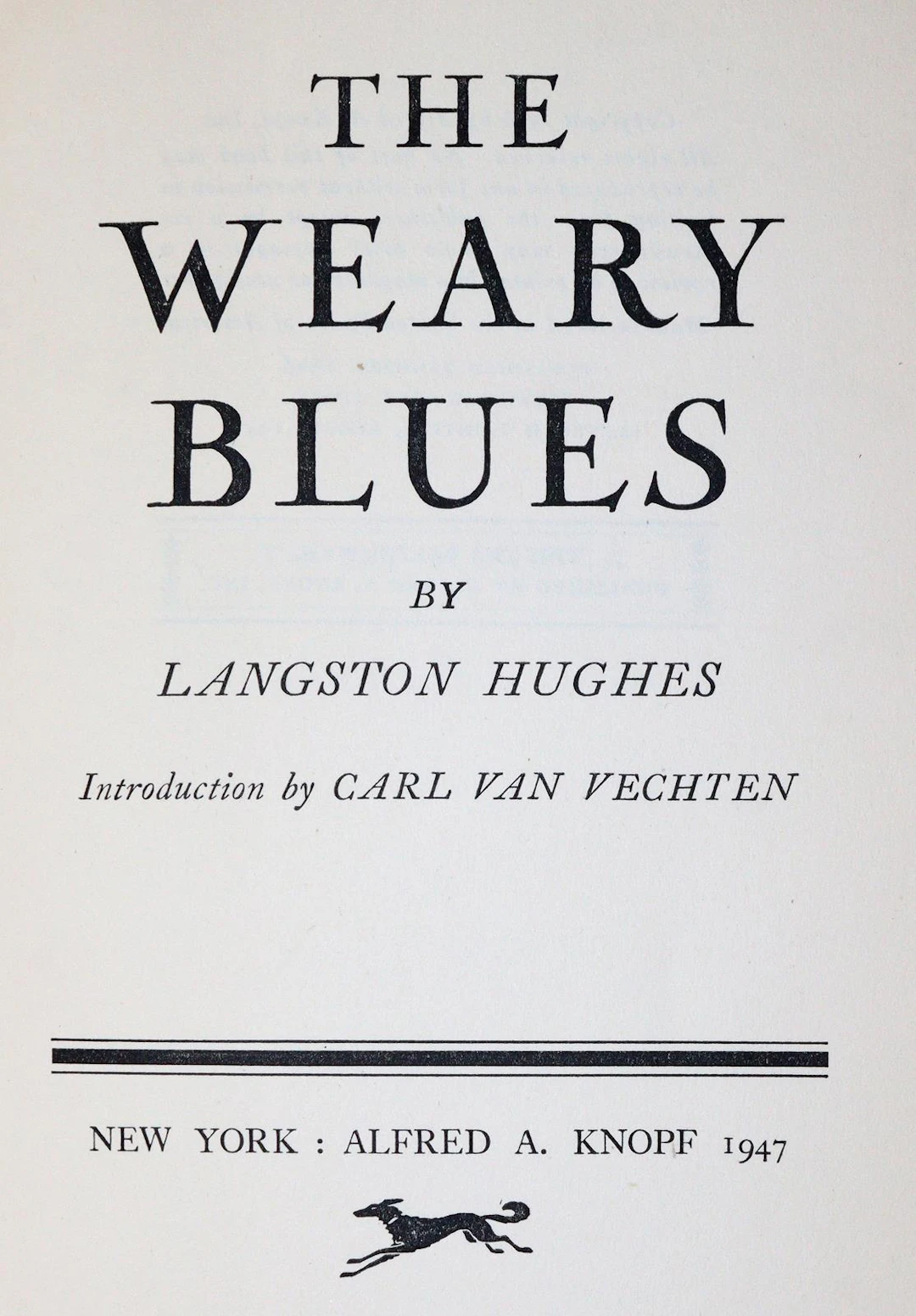 Hughes,L. The Weary Blues. 11. ed. New York