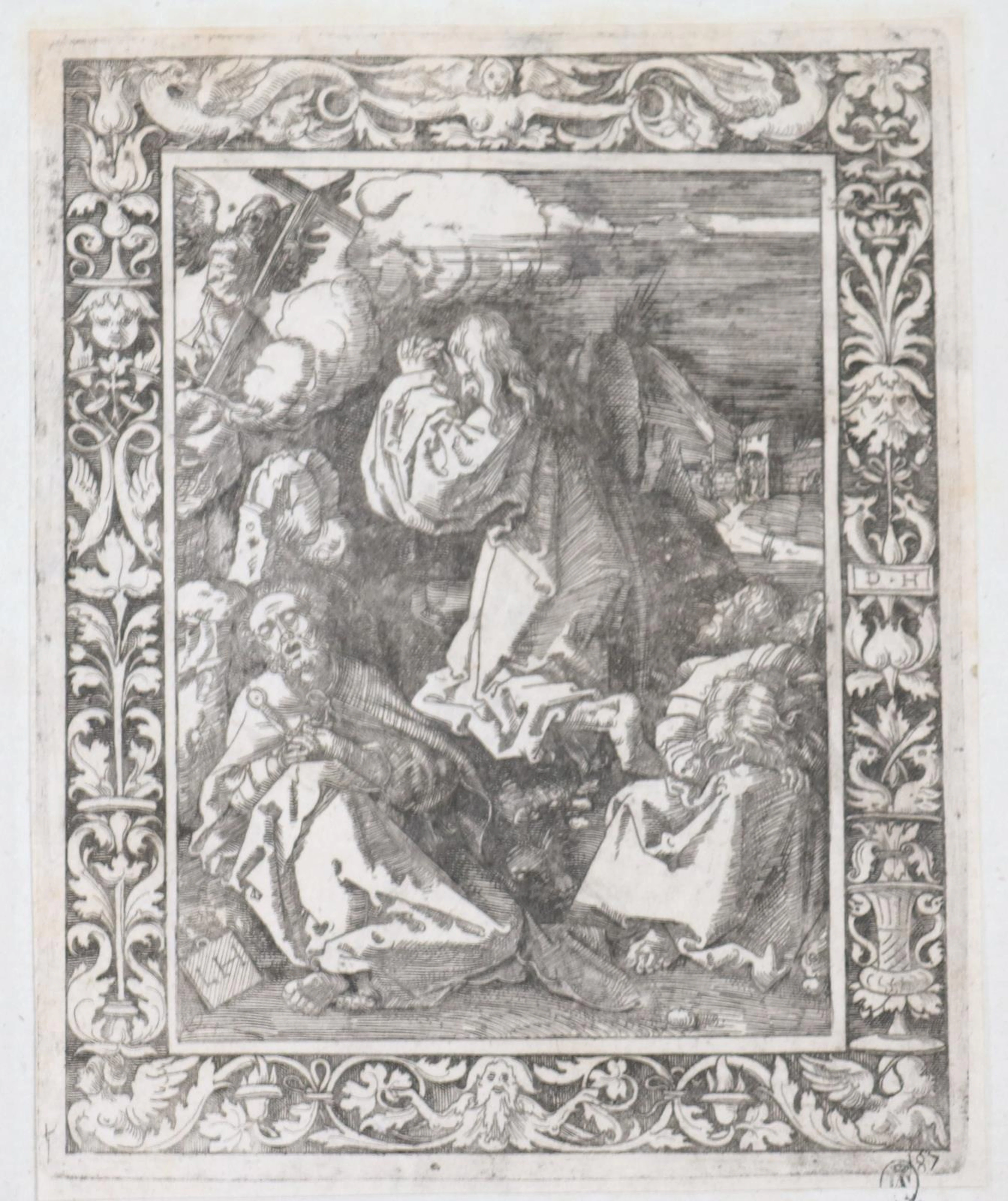 Hopfer, Lambert (ca. 1510 Augsburg 1550). Christus am Ölberg. Eisenradierung