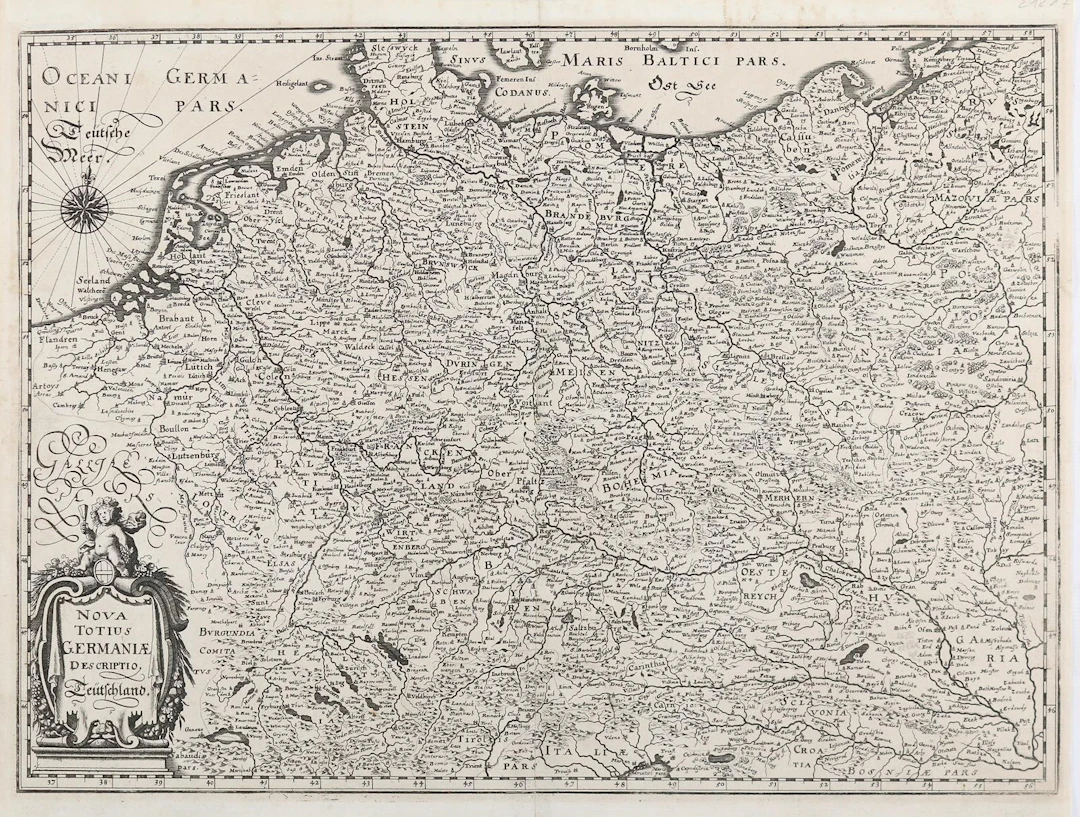 Deutschlandkarten. Nova totius Germaniae descriptio. Kupferstich v.