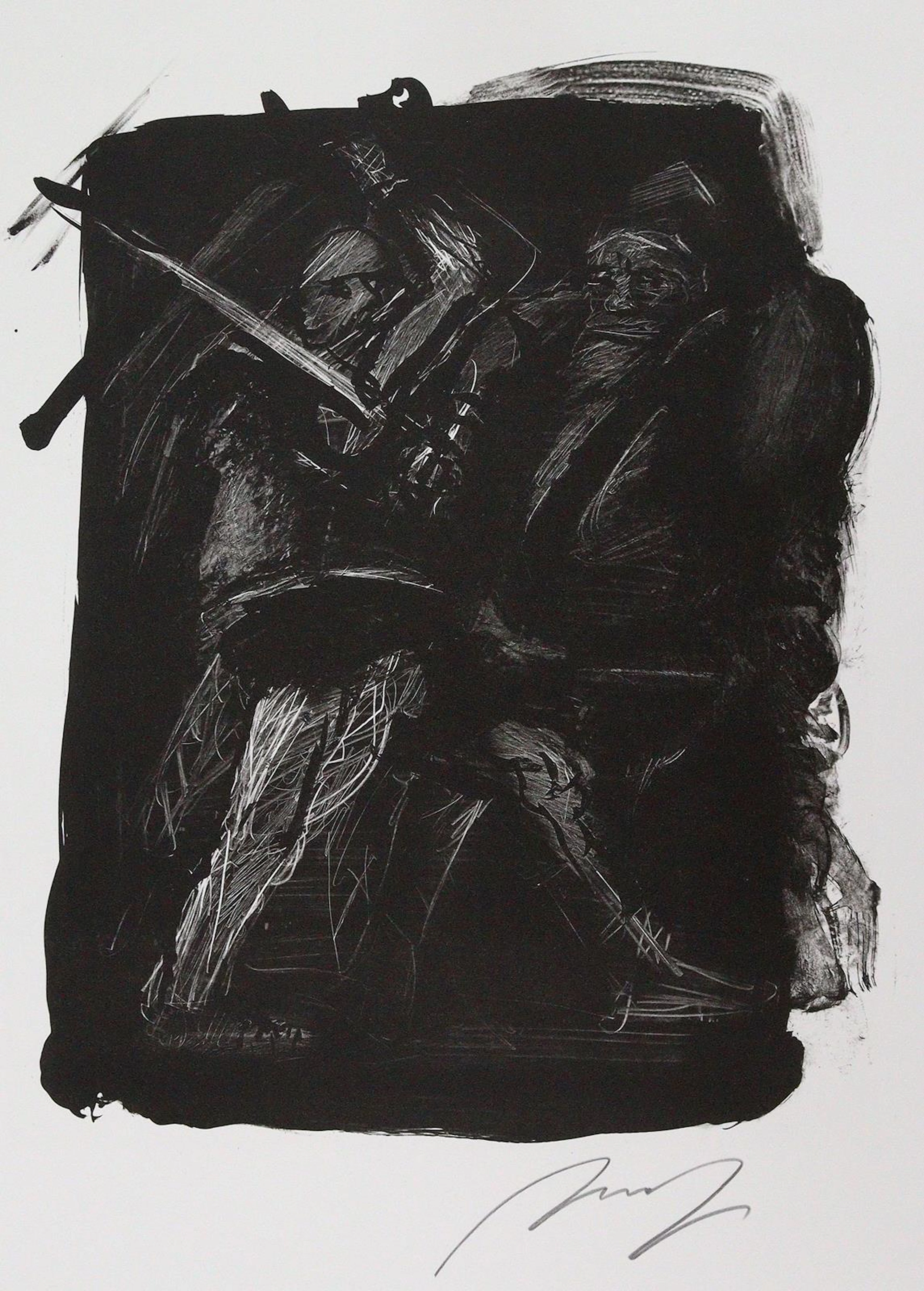 Hrdlicka, Alfred (1928 Wien 2009). Zweikampf u. Intermezzo. Lithogr.