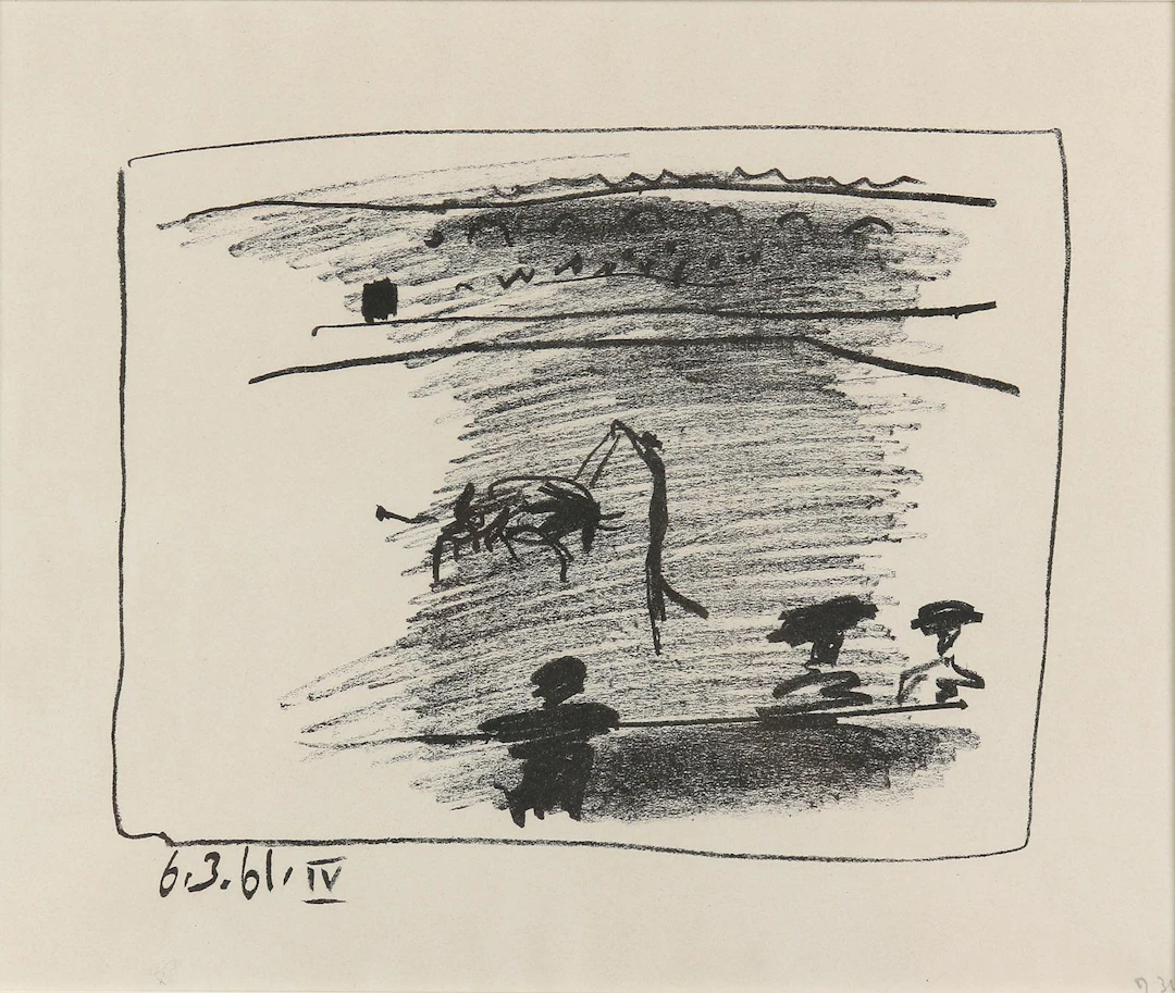 Picasso, Pablo (1811 Malaga - Mougins 1973). Les Banderilles. Lithographie