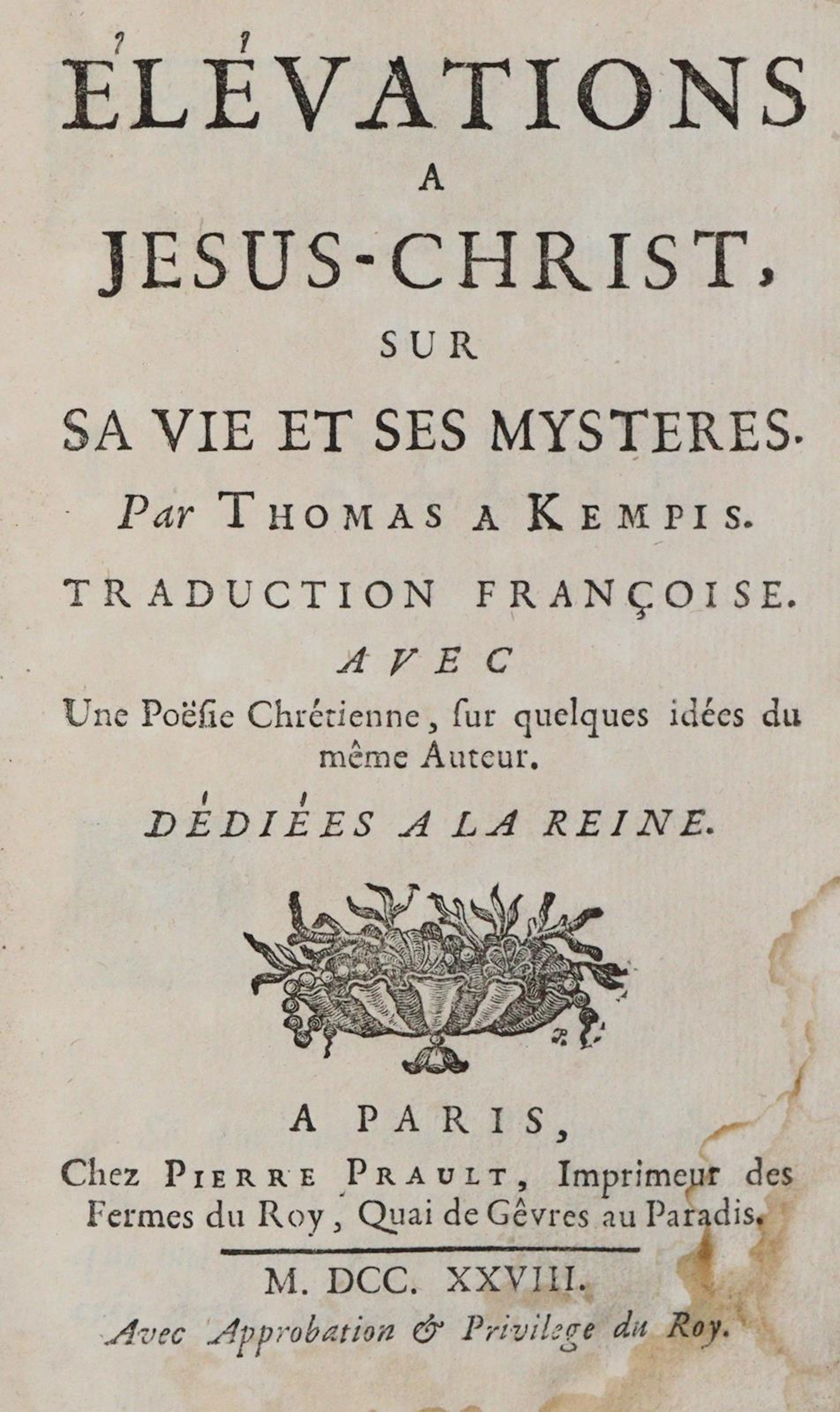Thomas von Kempen. Elevations a Jesus-Christ