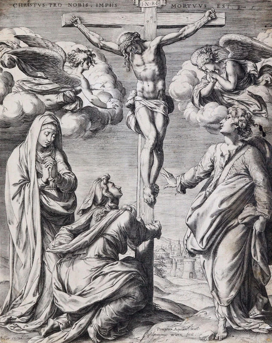 Wierix, Hieronymus (1553 Antwerpen 1619). Christus am Kreuz