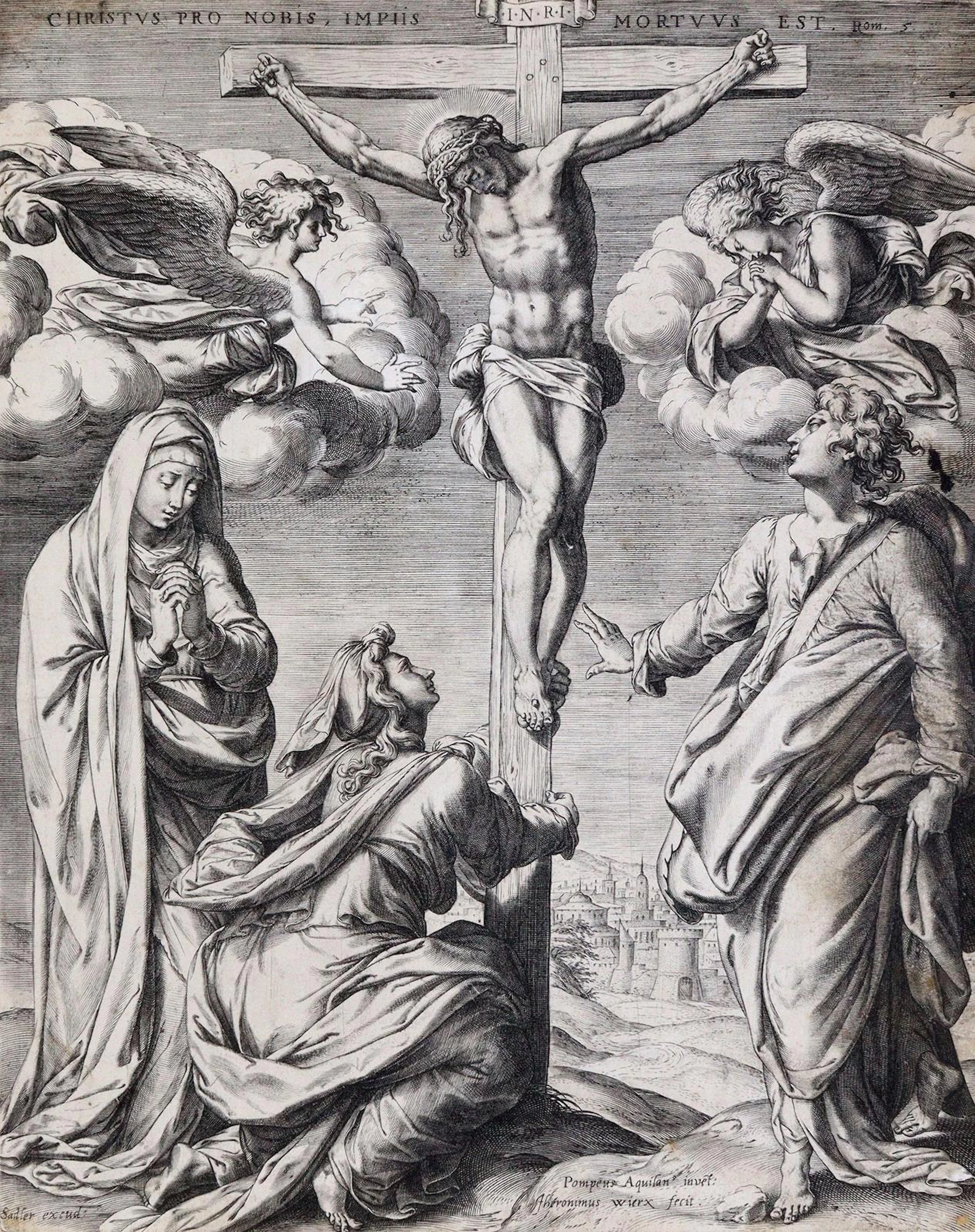 Wierix, Hieronymus (1553 Antwerpen 1619). Christus am Kreuz