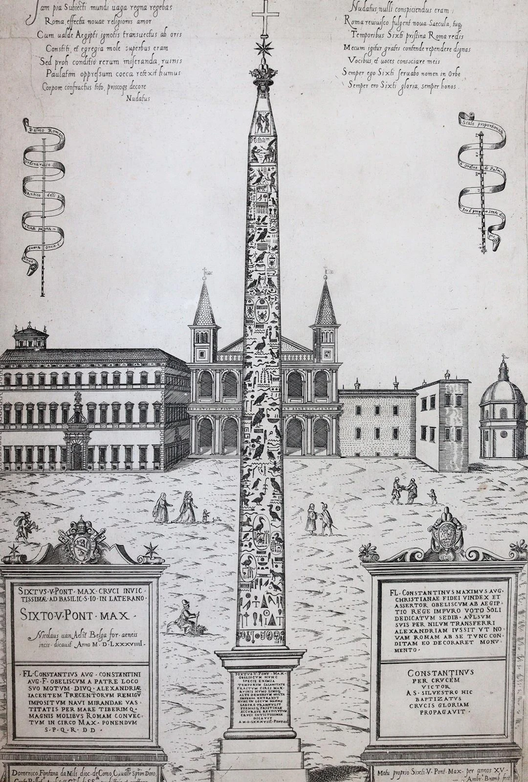 Rom. Speculum Romanae Magnificentiae. Verschiedene Obelisken und Säulen