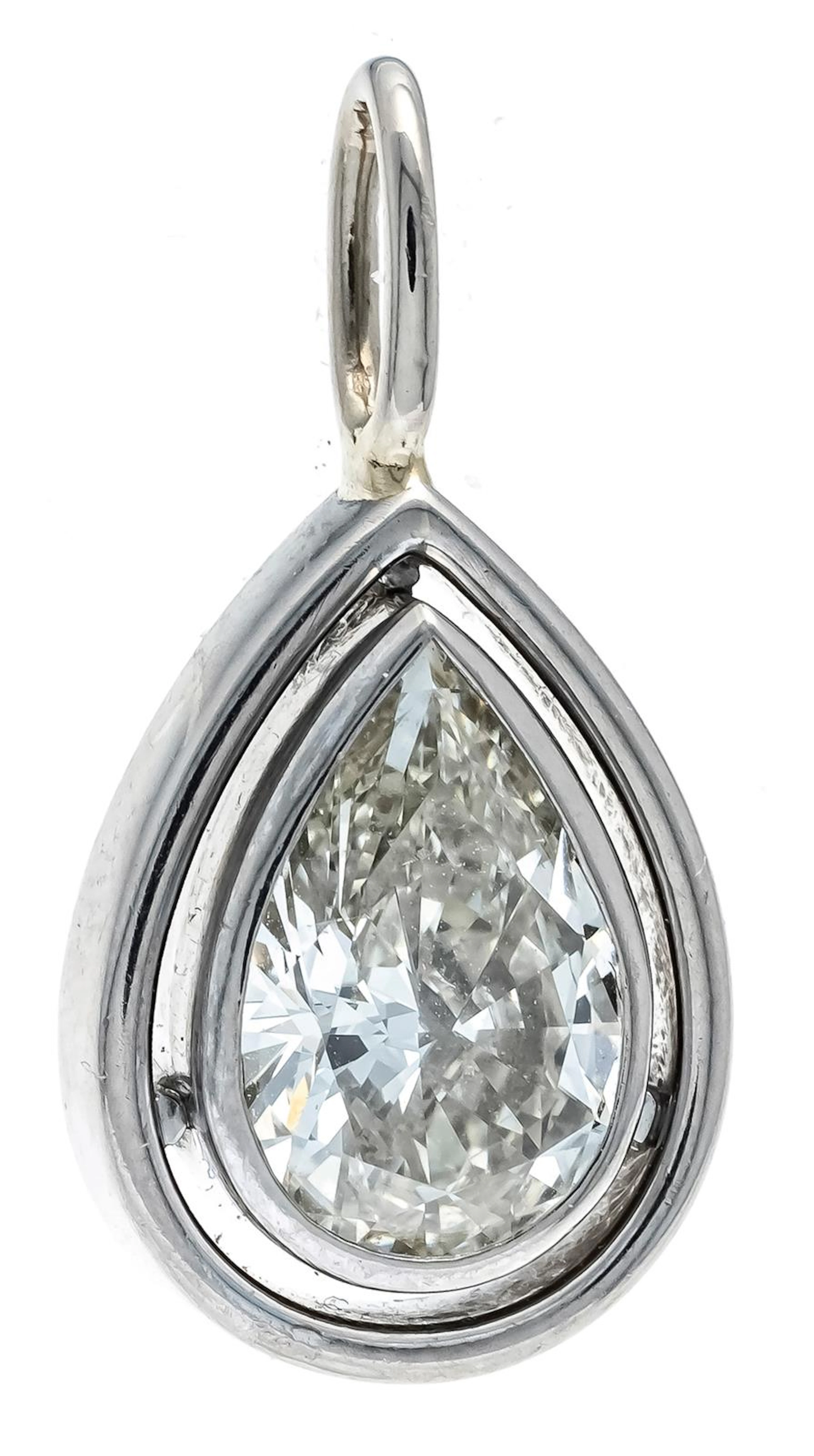 Diamant-Tropfen-Anhänger. WG 750/000 mit einem Diamant-Tropfen 1