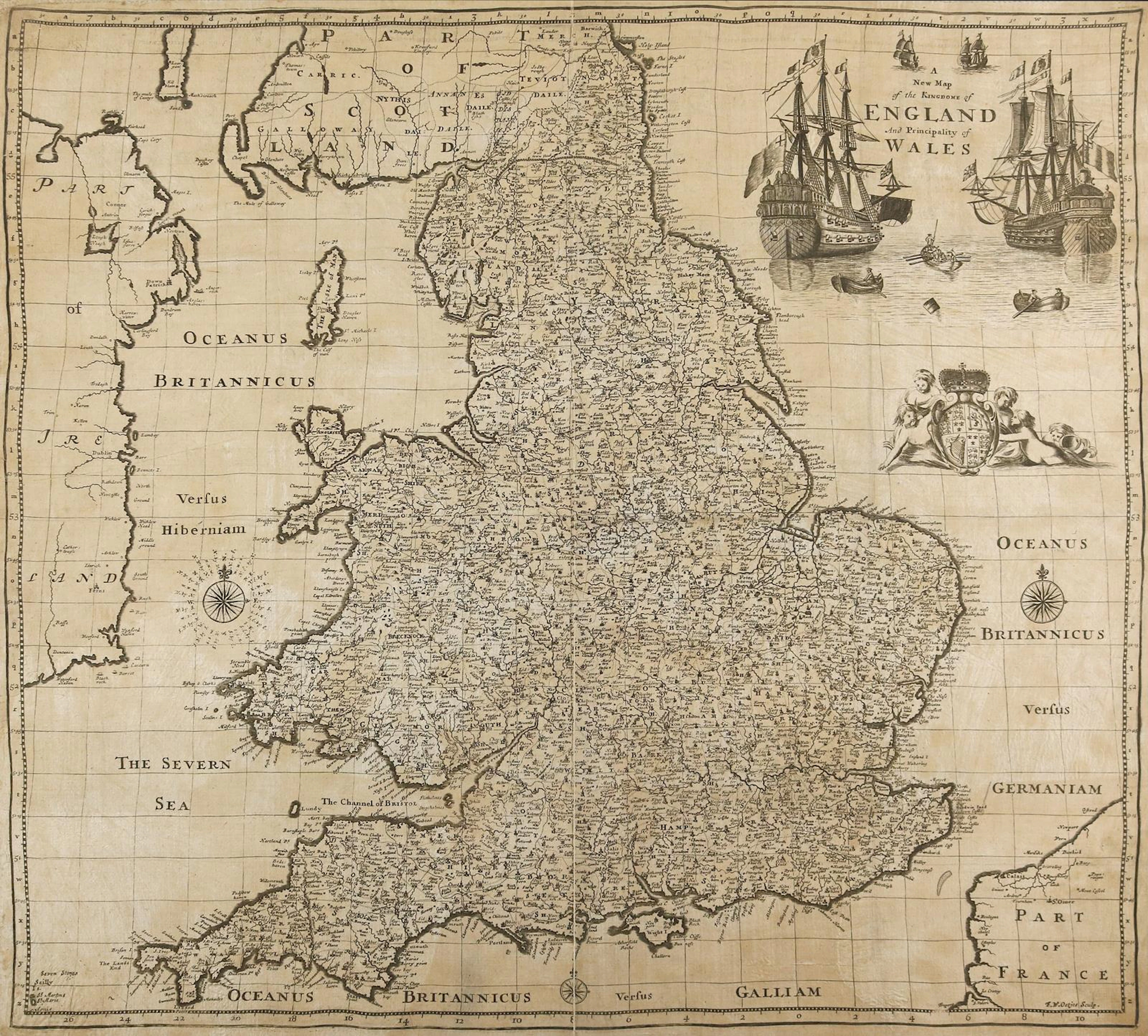 Großbritannien. A new map of the Kingdom of England and the Principality