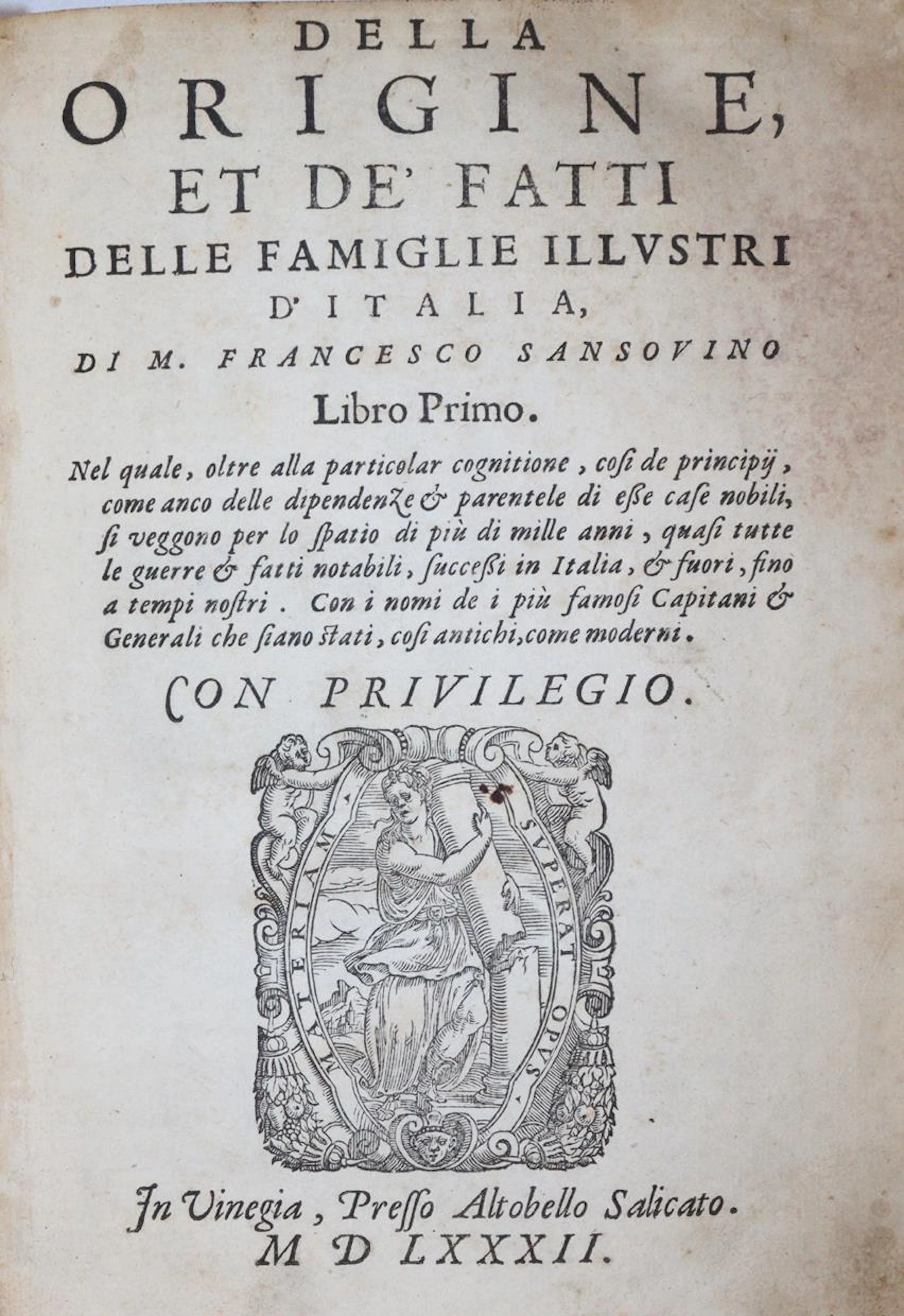 Sansovino,F. Della origine