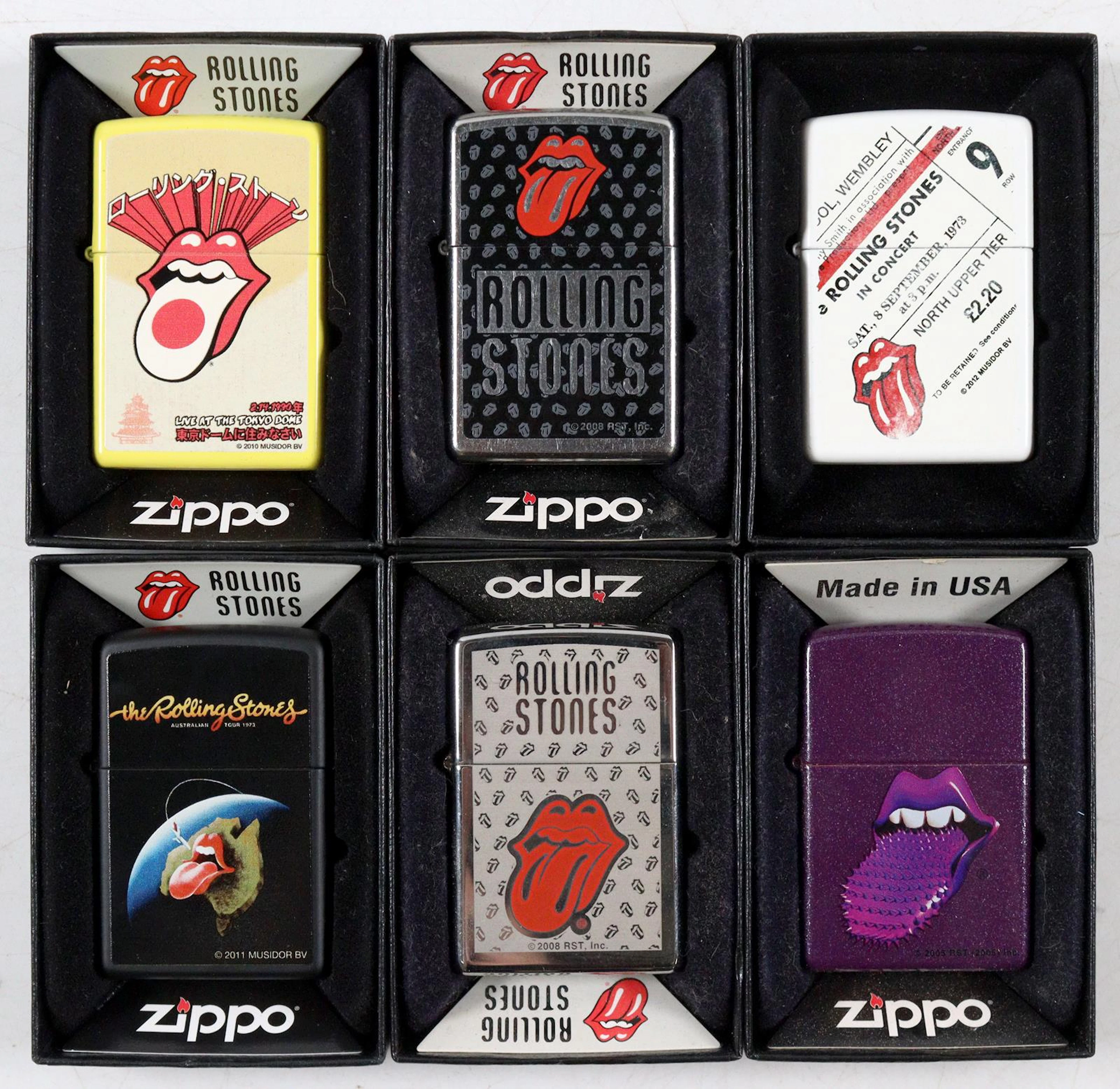 Zippo Edition Rolling Stones. 6 Feuerzeuge