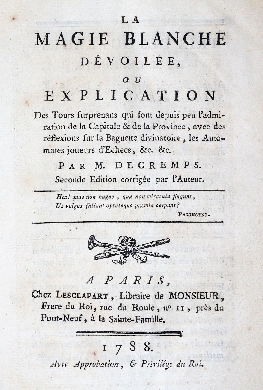 Decremps,(H.). La magie blanche devoilee