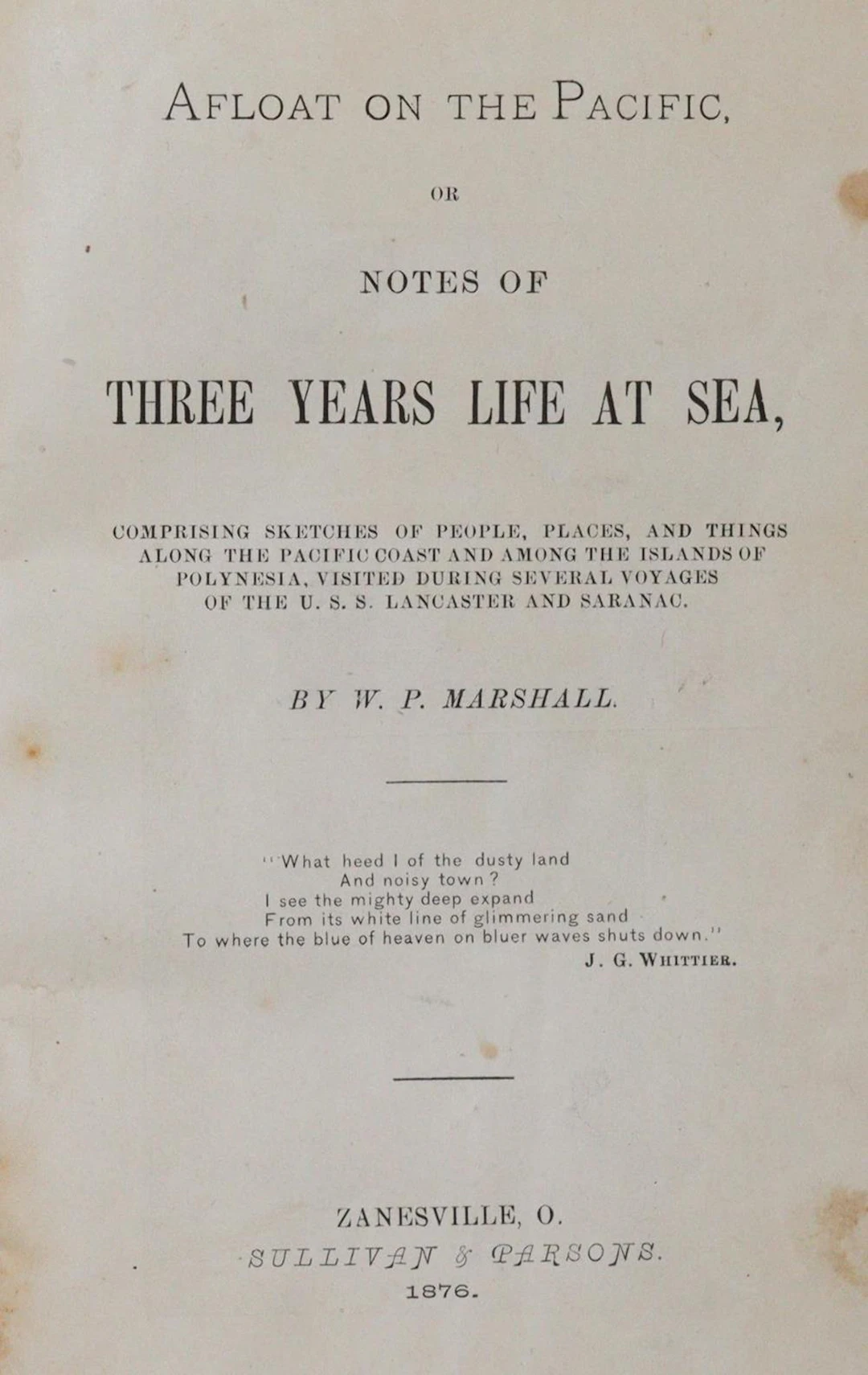 Marshall,W.P. Afloat on the Pacific