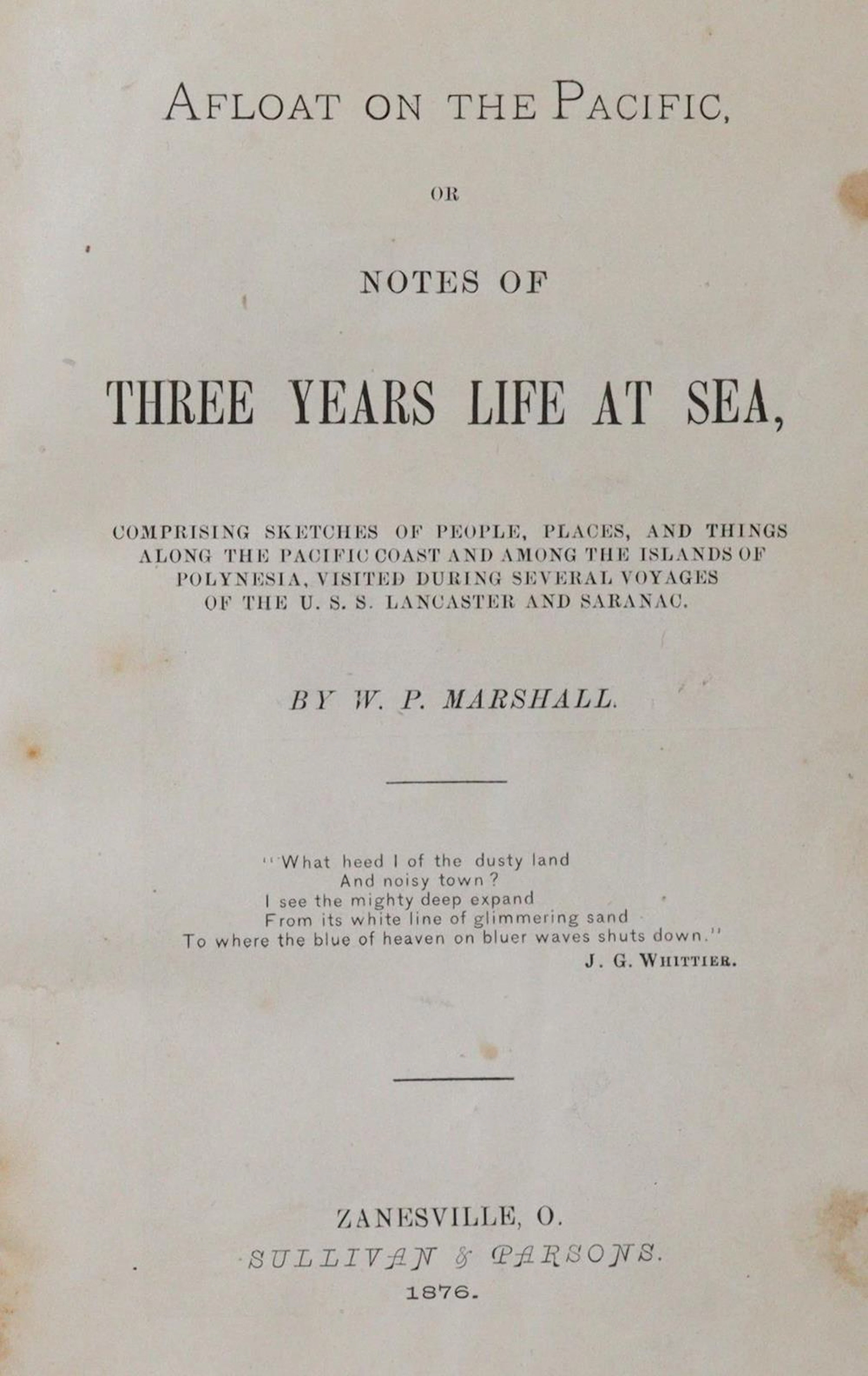 Marshall,W.P. Afloat on the Pacific