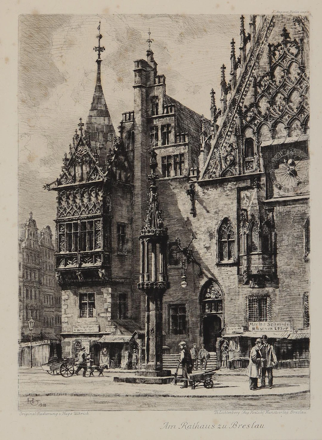 Ulbrich, Hugo (1867 Bad Dirsdorf - Breslau 1928). Am Rathaus zu Breslau.