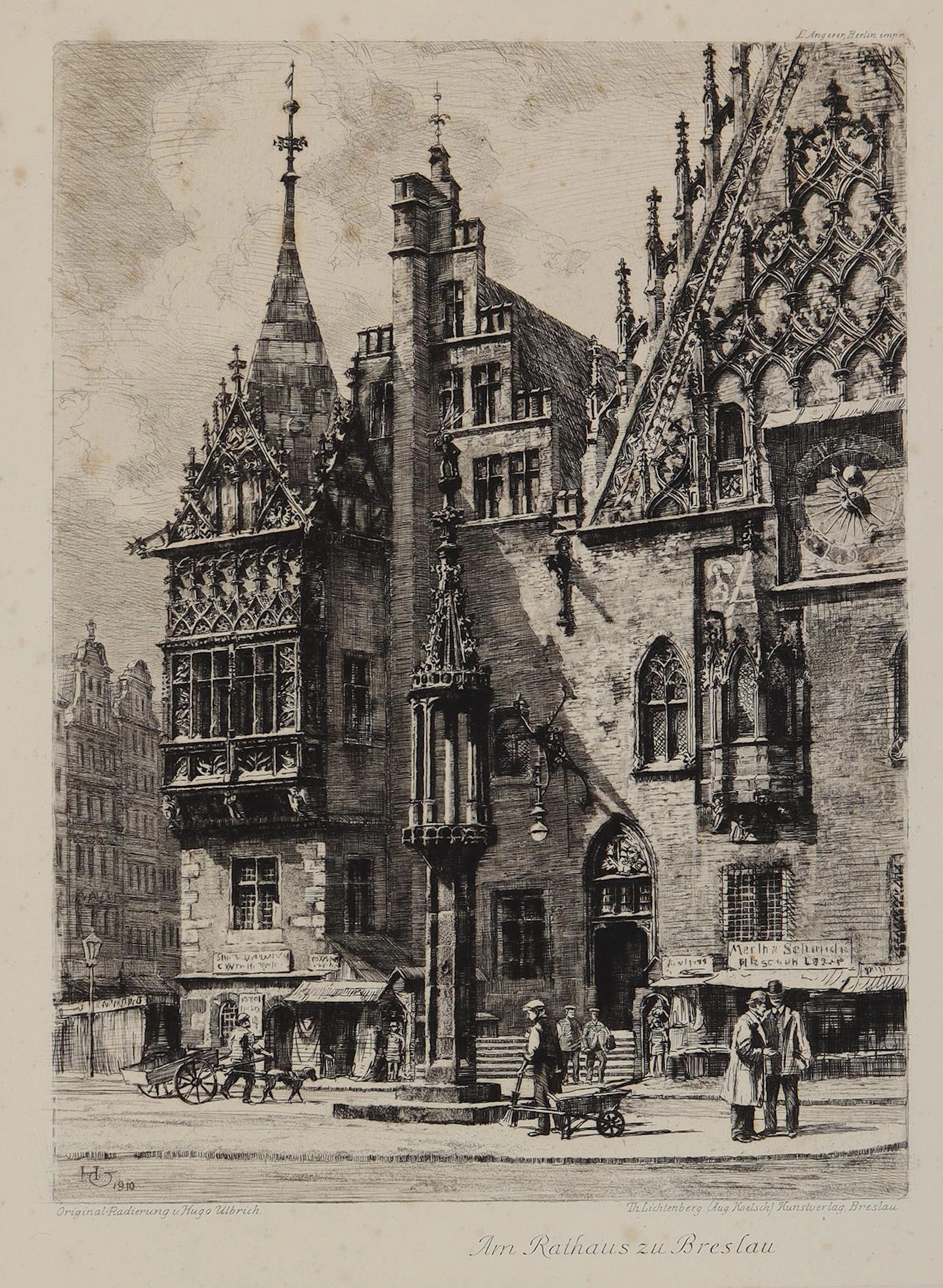 Ulbrich, Hugo (1867 Bad Dirsdorf - Breslau 1928). Am Rathaus zu Breslau.