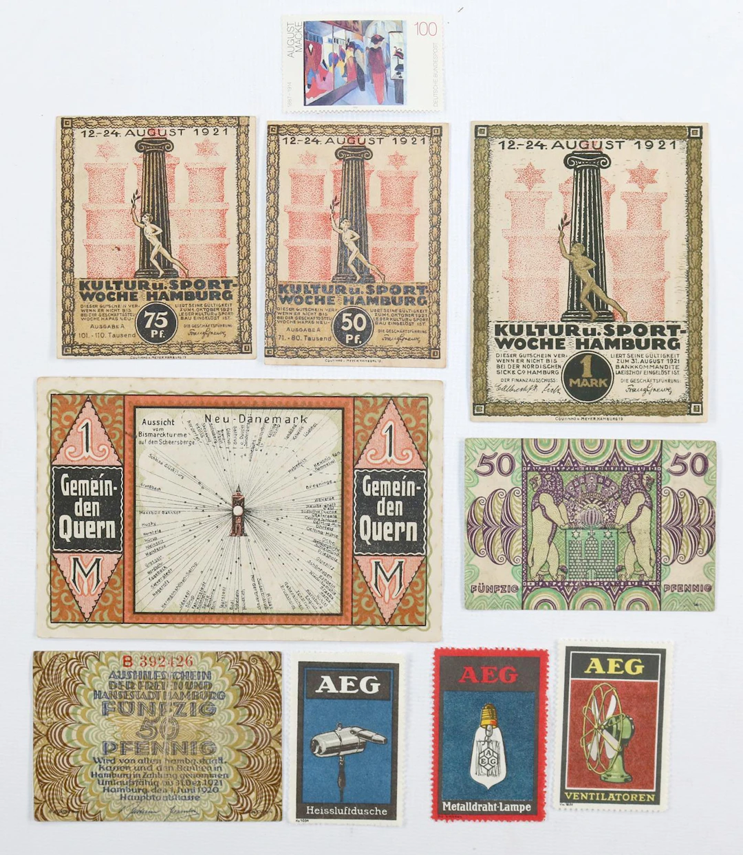 Konvolut. Bestehend aus: 10 Reklamemarken