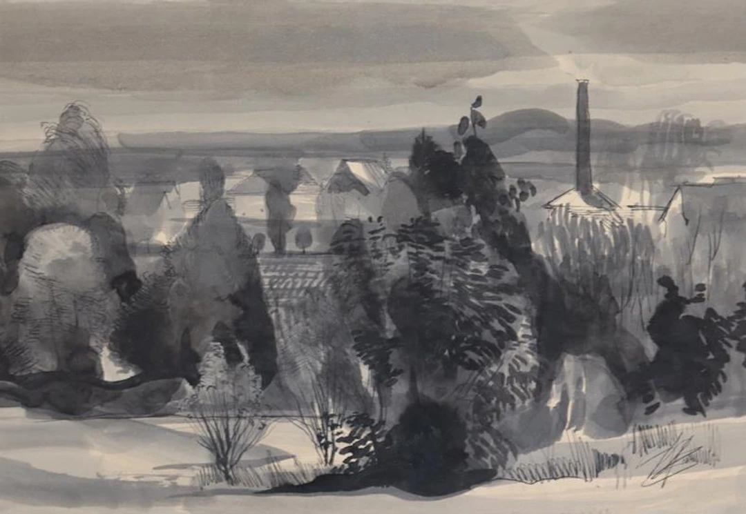 Wolf, Hans. 5 Zeichnungen. Verschiedene Motive. Landschaften