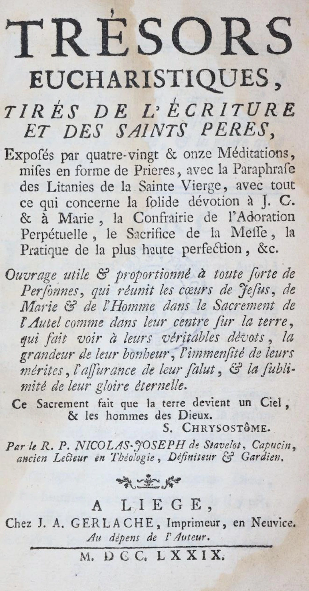 Stavelot,N.J. Tresors eucharistiques