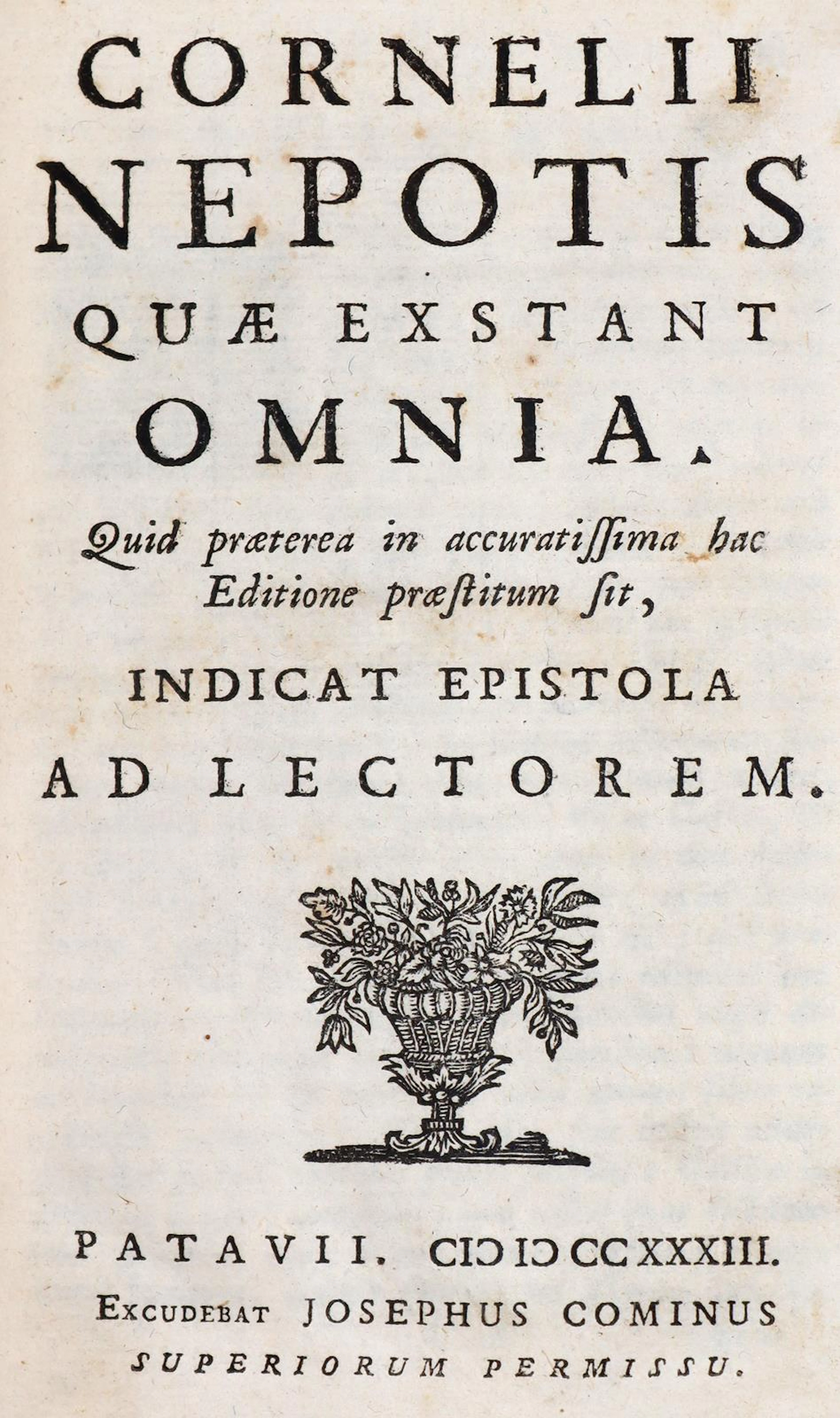Nepos,C. Quae exstant omnia. Quid praeterea in accuratissima hac editione