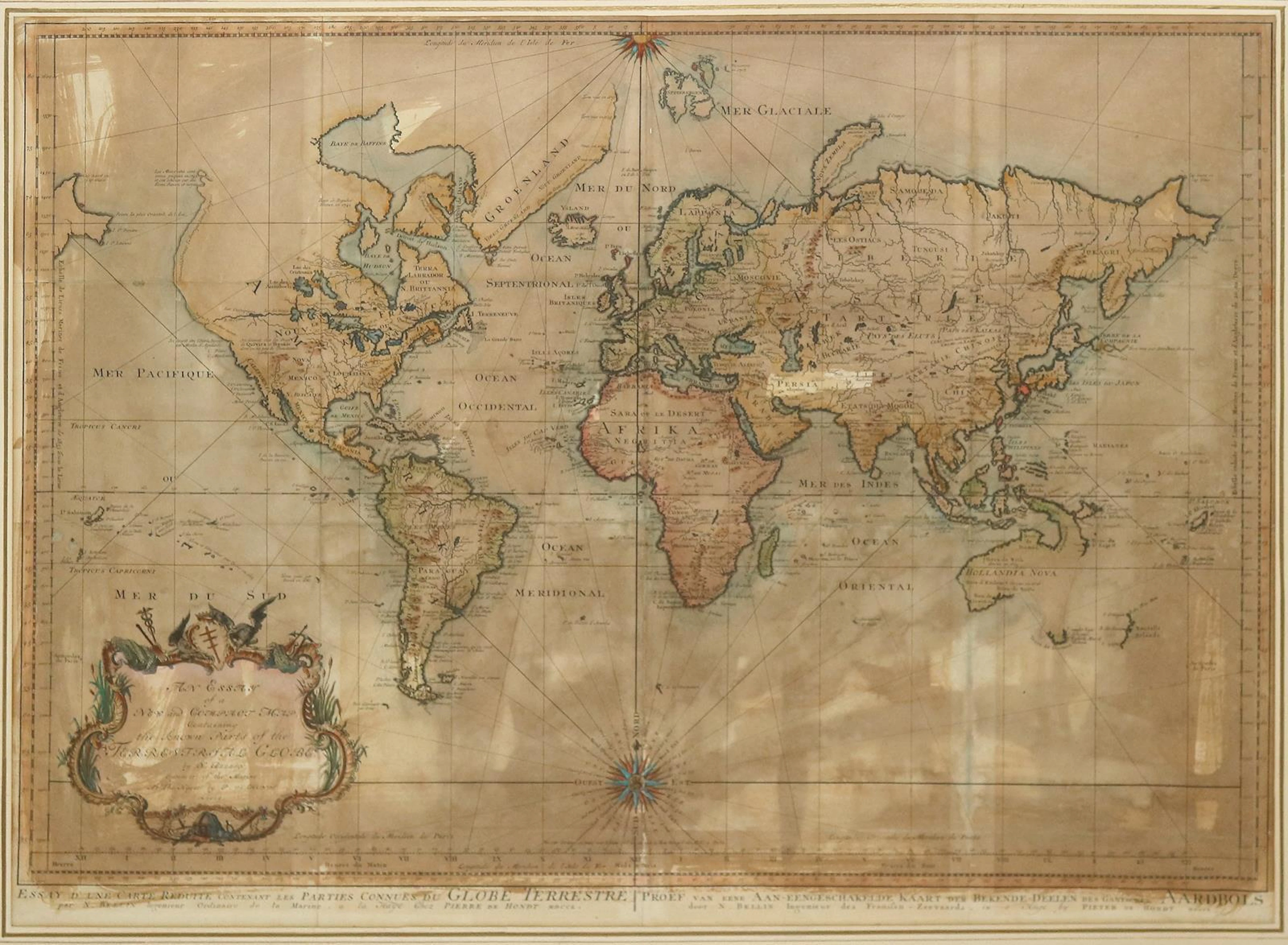 Weltkarte. "An Essay of a New and Compact Map containing the known