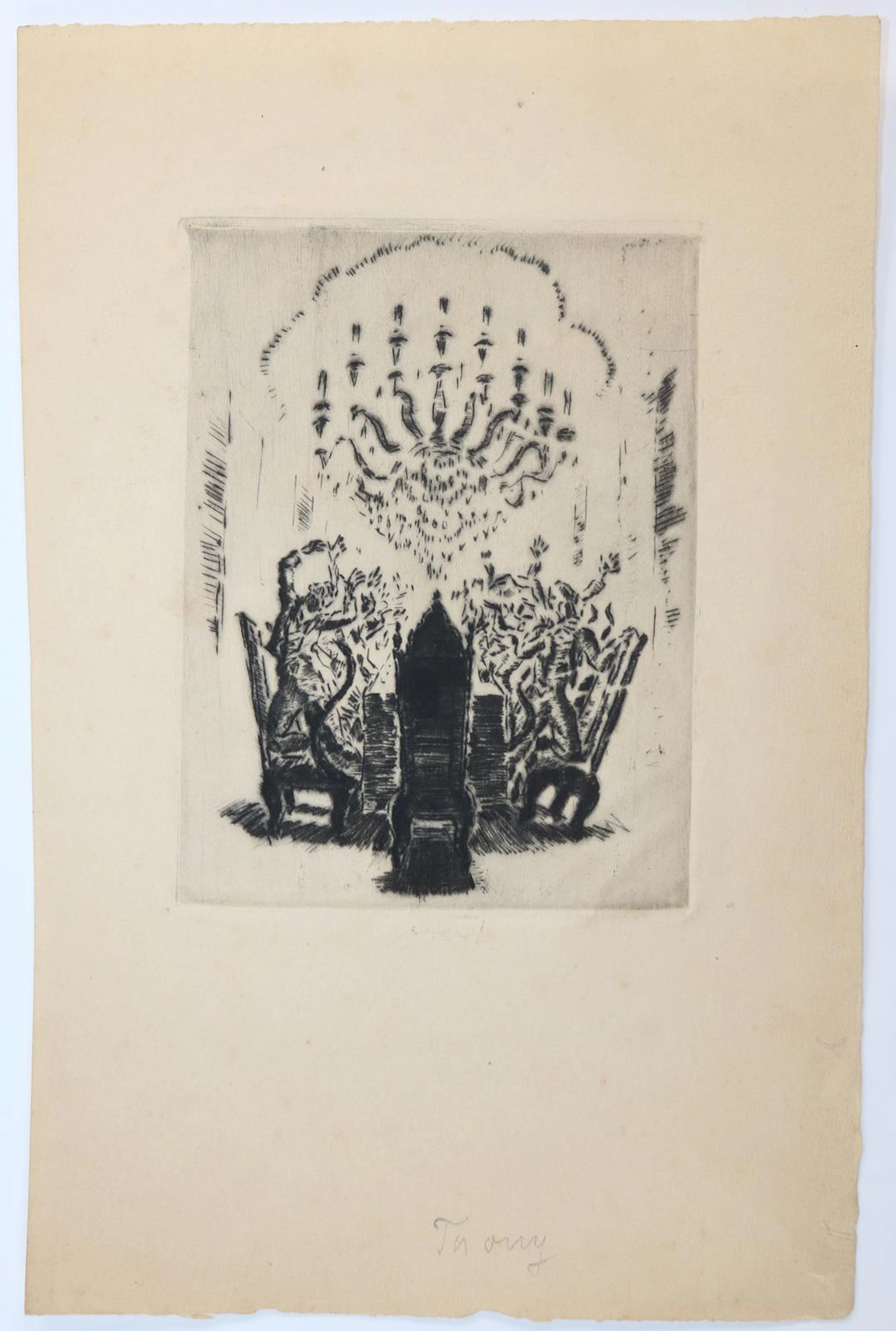 Thöny, Wilhelm (1888 Graz - New York 1949). 3 Bll. Radierungen. Feierrunde