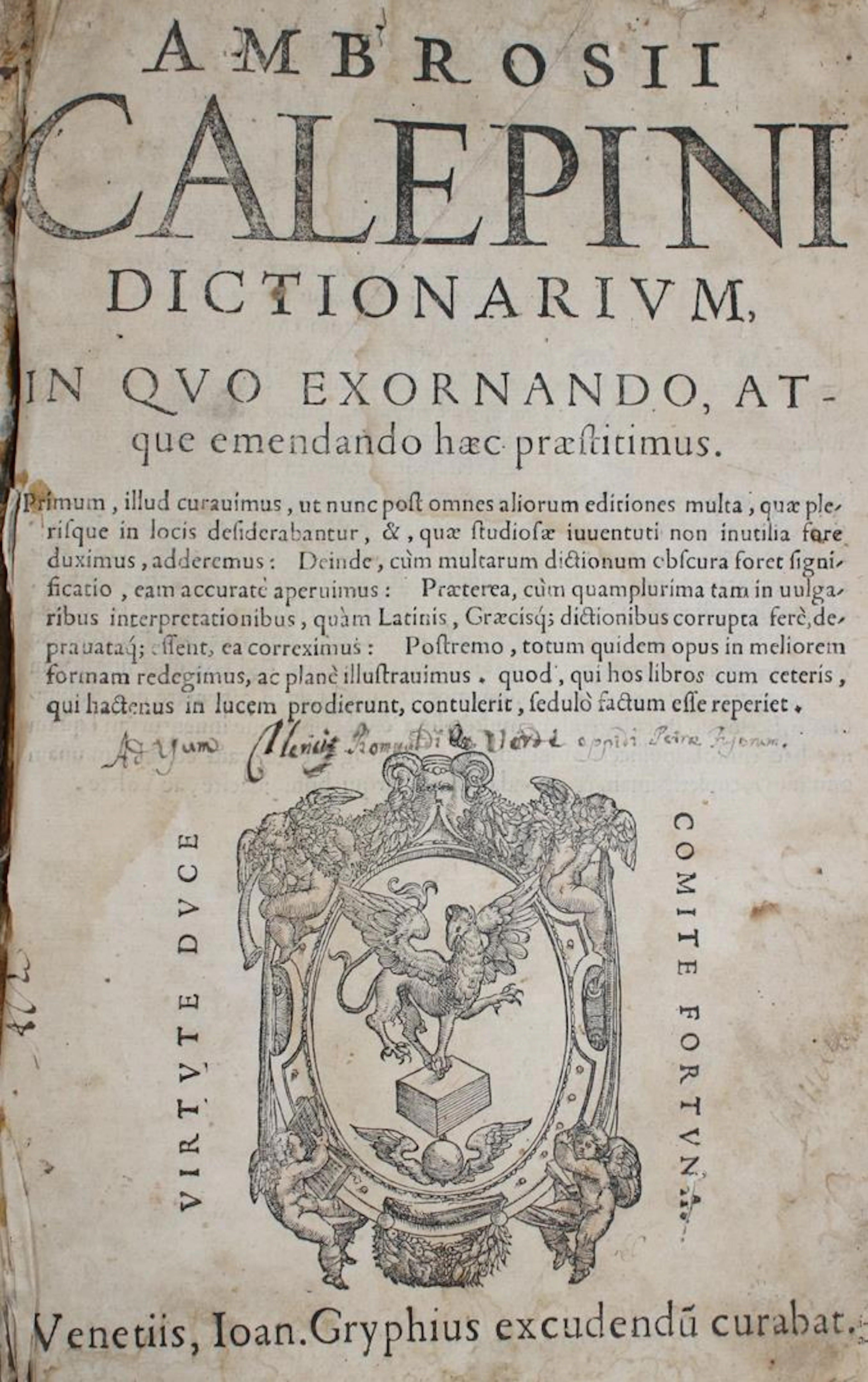 Calepinus,A. Dictionarium