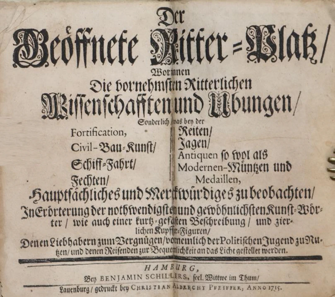 Geöffnete Ritter-Platz, Der, worinnen die vornehmsten Ritterlichen