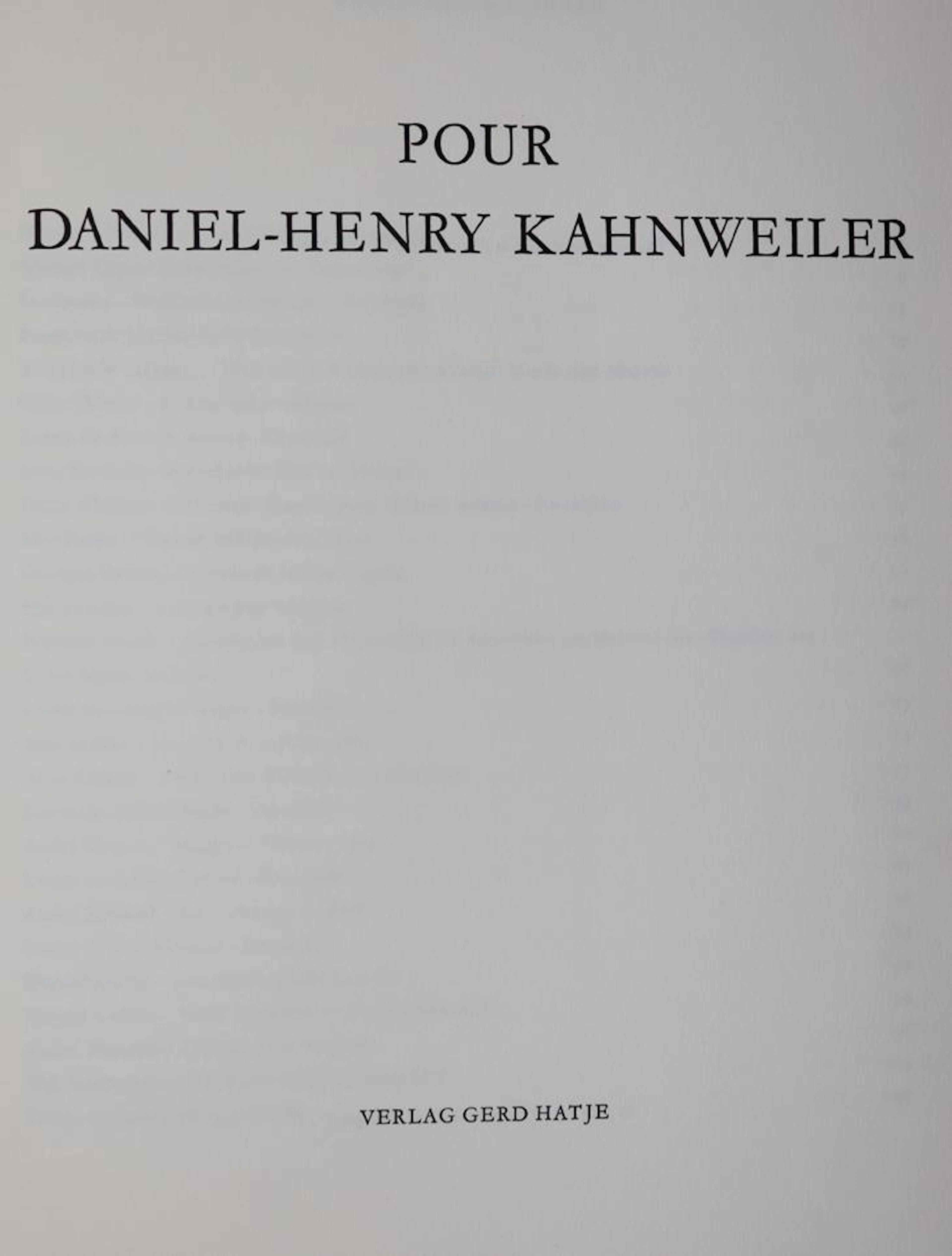 (Spies,W., Hrsg.). Pour Daniel-Henry Kahnweiler. (Stgt.)