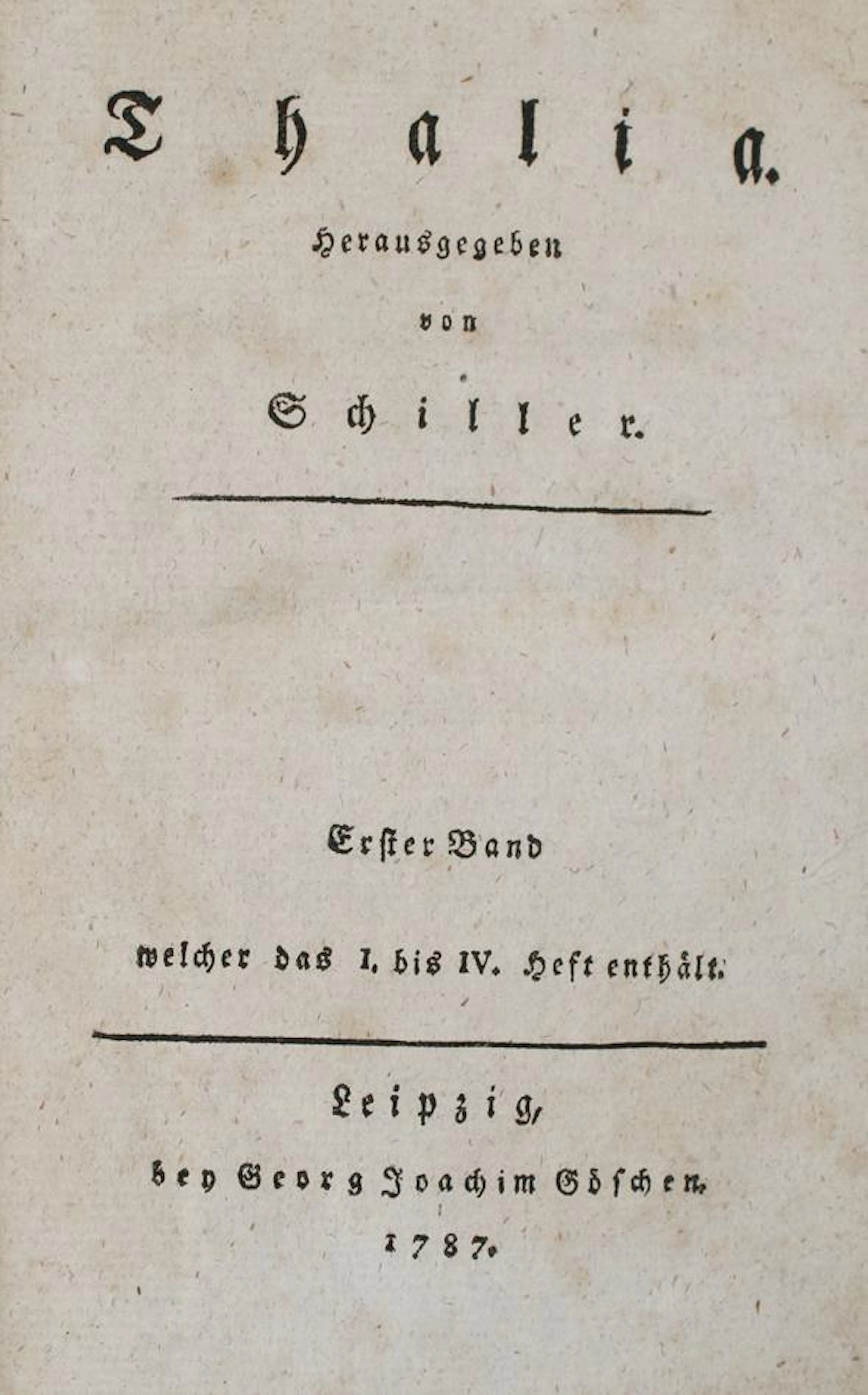 Schiller,(F.)v. Thalia. 12 Hefte in 3 Bdn. Lpz.