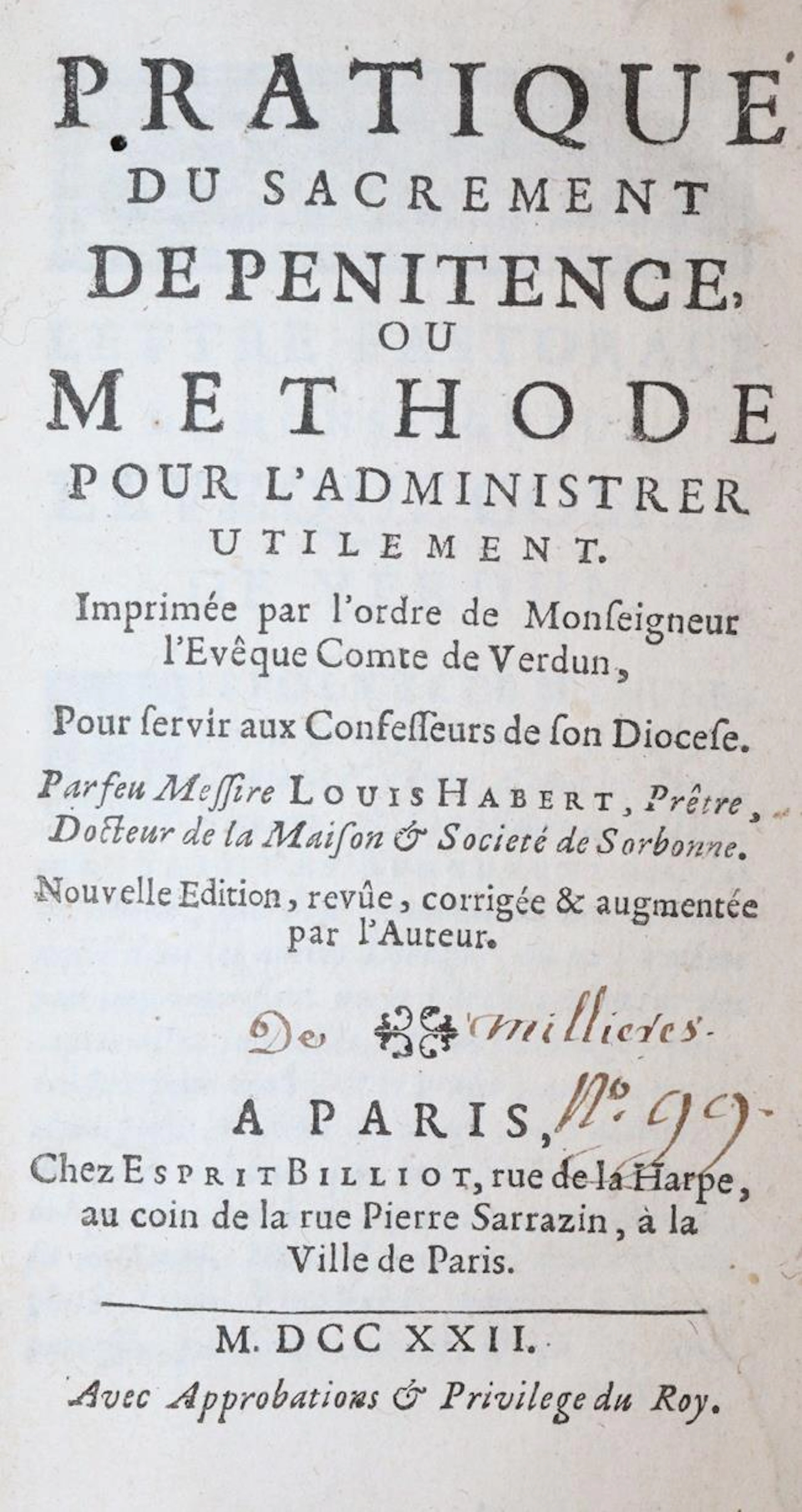Habert,L. Pratique du sacrement de penitence