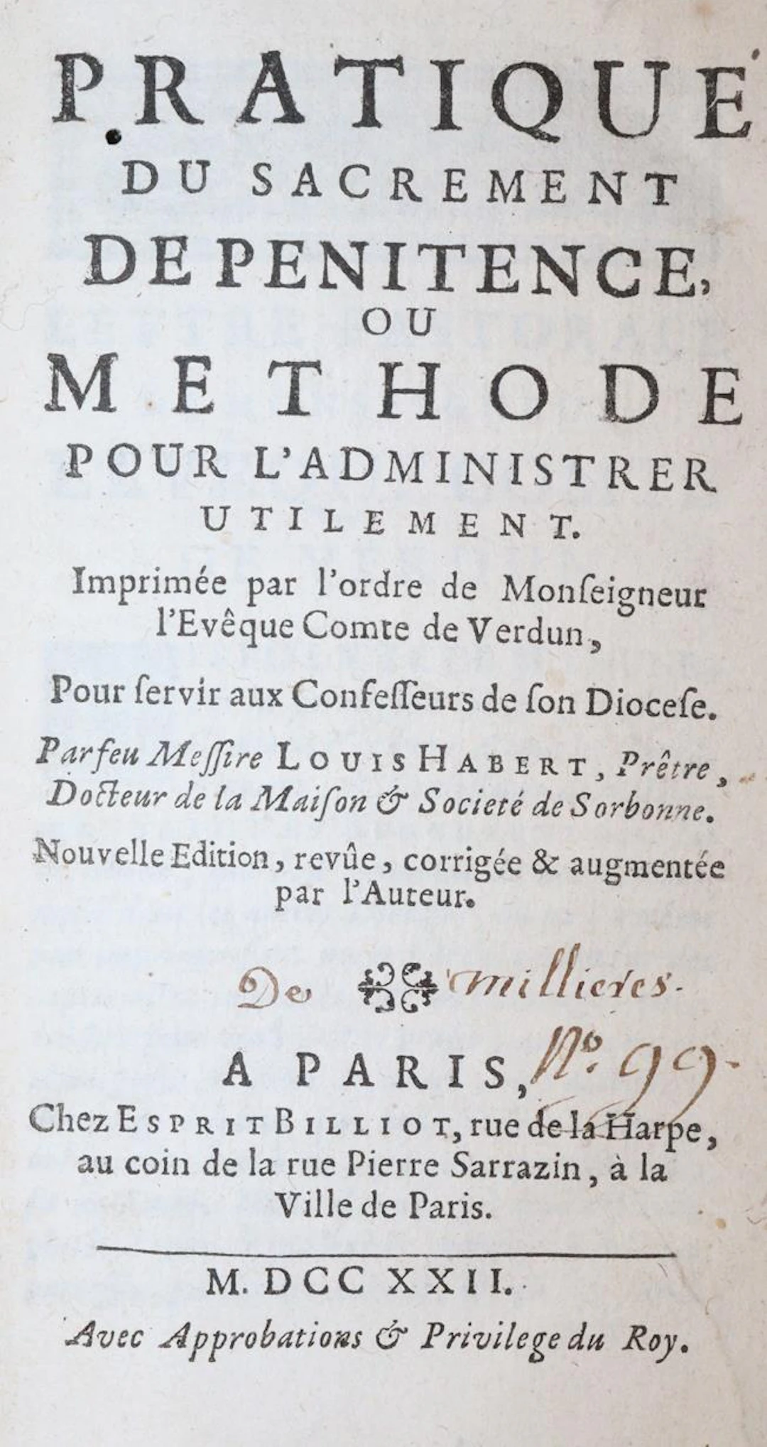 Habert,L. Pratique du sacrement de penitence