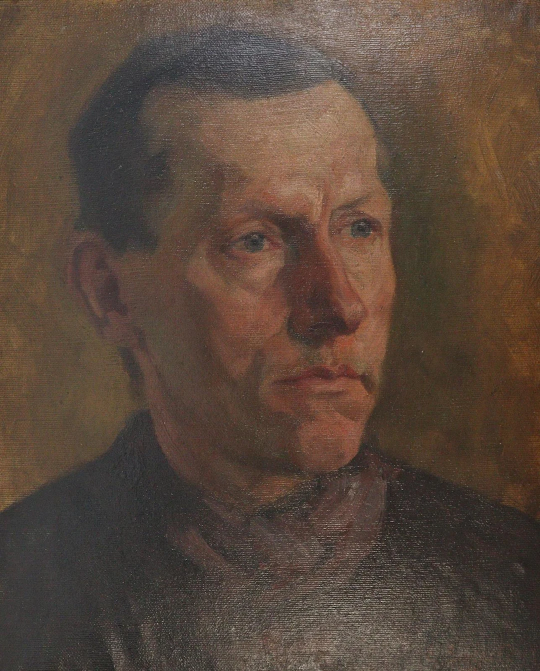 Engert, E. Portrait eines Mannes. Öl auf Karton. Frühes 20. oder spätes