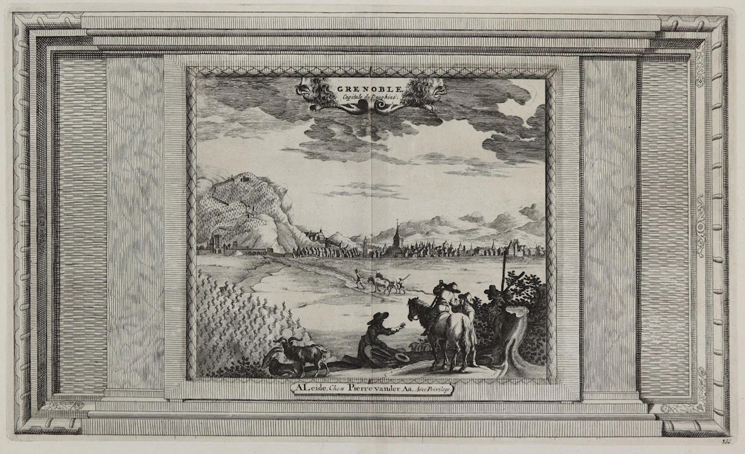 Van der Aa, Pieter (1659 Leiden 1733). Grenoble. Capitale du Dauphine.