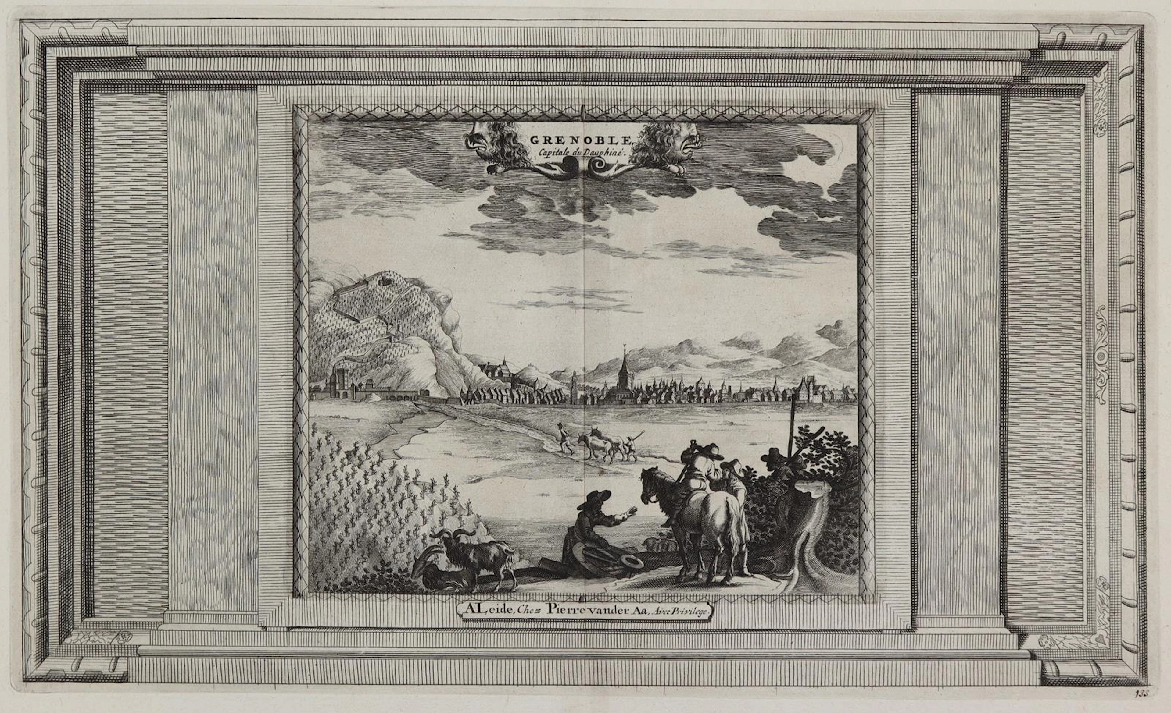 Van der Aa, Pieter (1659 Leiden 1733). Grenoble. Capitale du Dauphine.