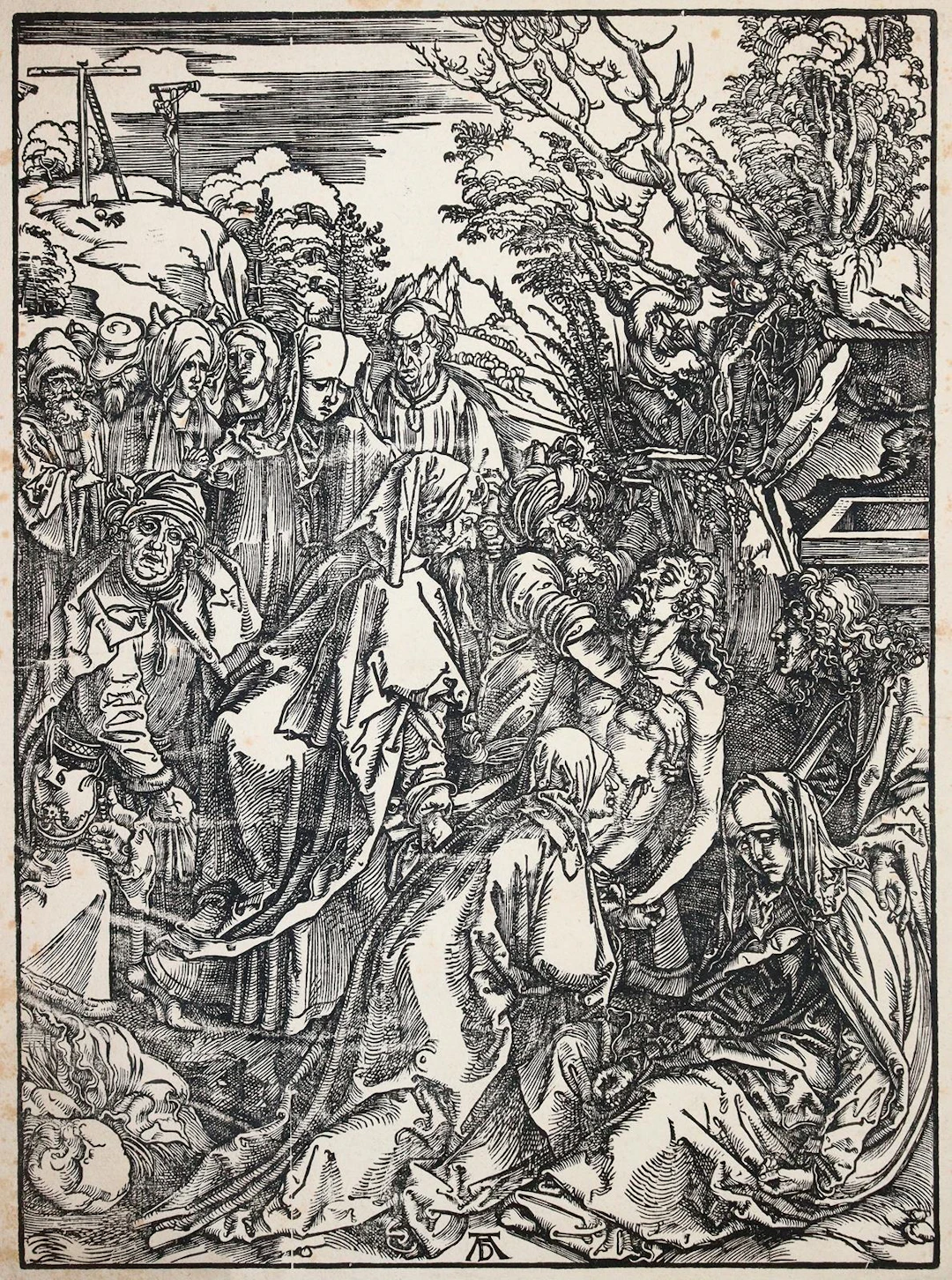 Dürer, Albrecht (1471 Nürnberg 1528). Die Grablegung Christi. Blatt