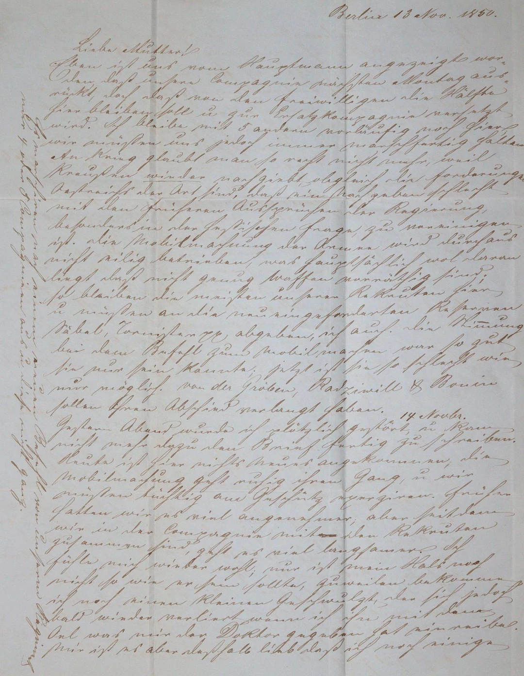 Engels, Emil jüngerer Bruder von Friedich Engels (1828-1884). Brief