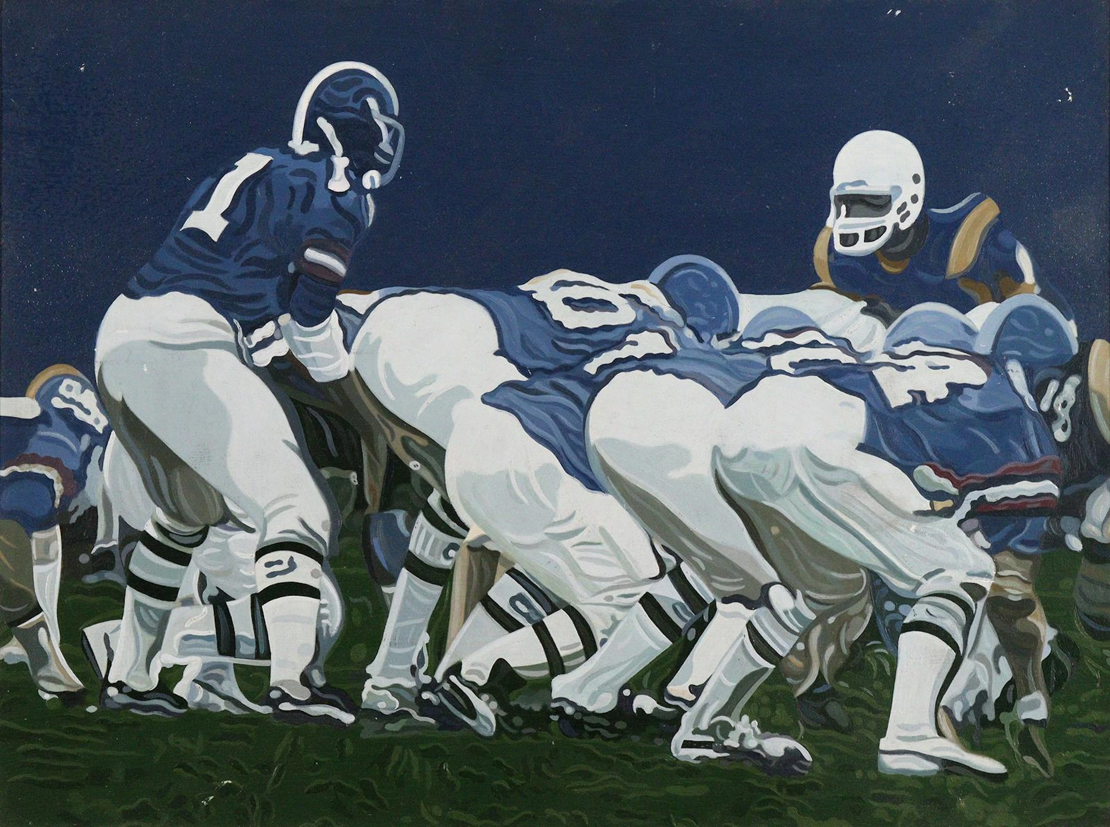 Wal, Fred van de (1942 Renkum). American foodball (1985). Öl auf Platte.