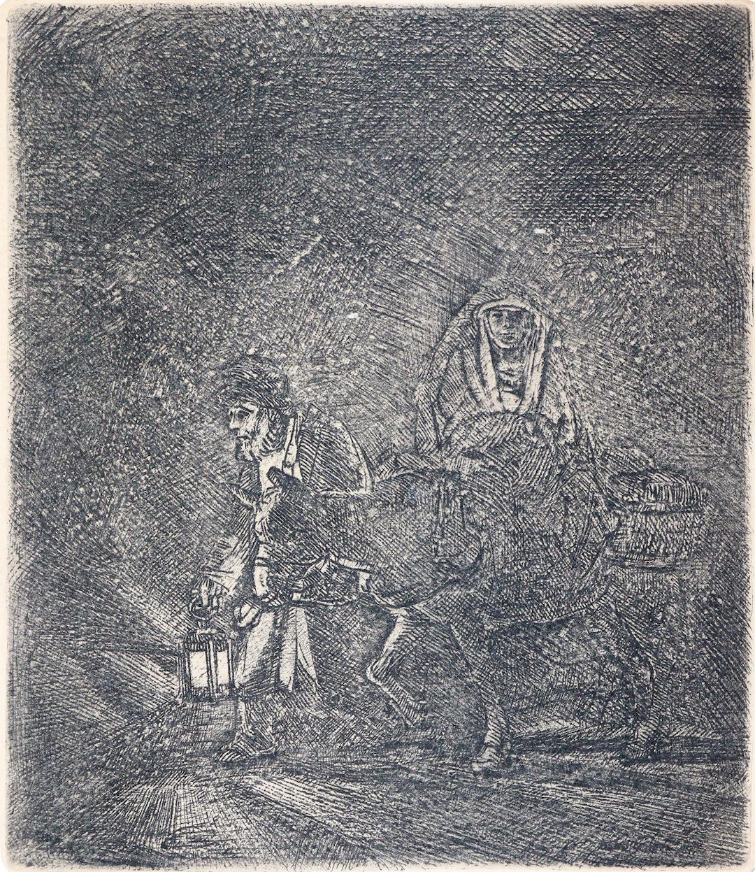 Rembrandt, Harmensz van Rijn (1606 Leiden - 1669 Amsterdam). Die Flucht