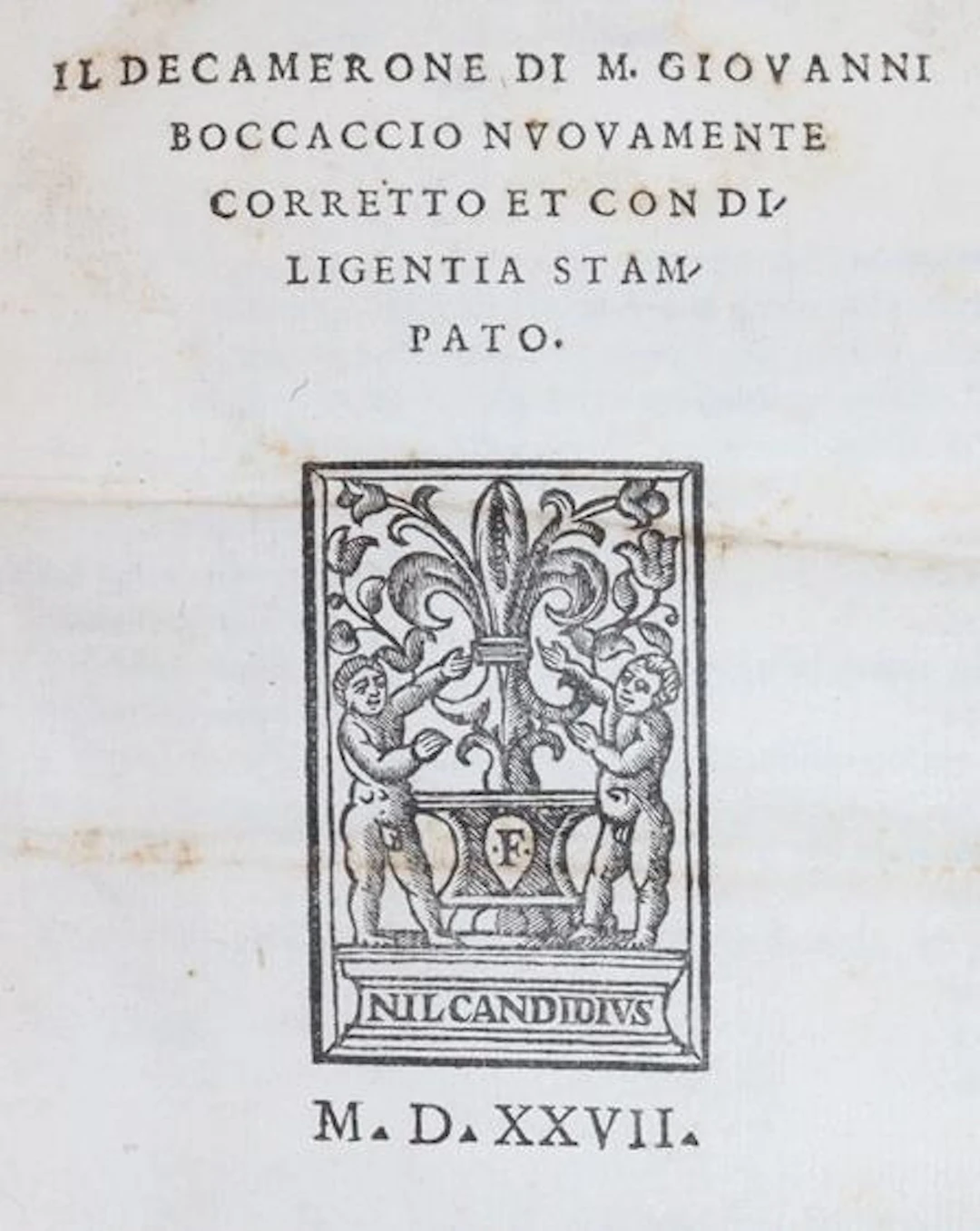 Boccaccio,G. Il Decamerone di M. Giovanni Boccaccio nouvamente corretto