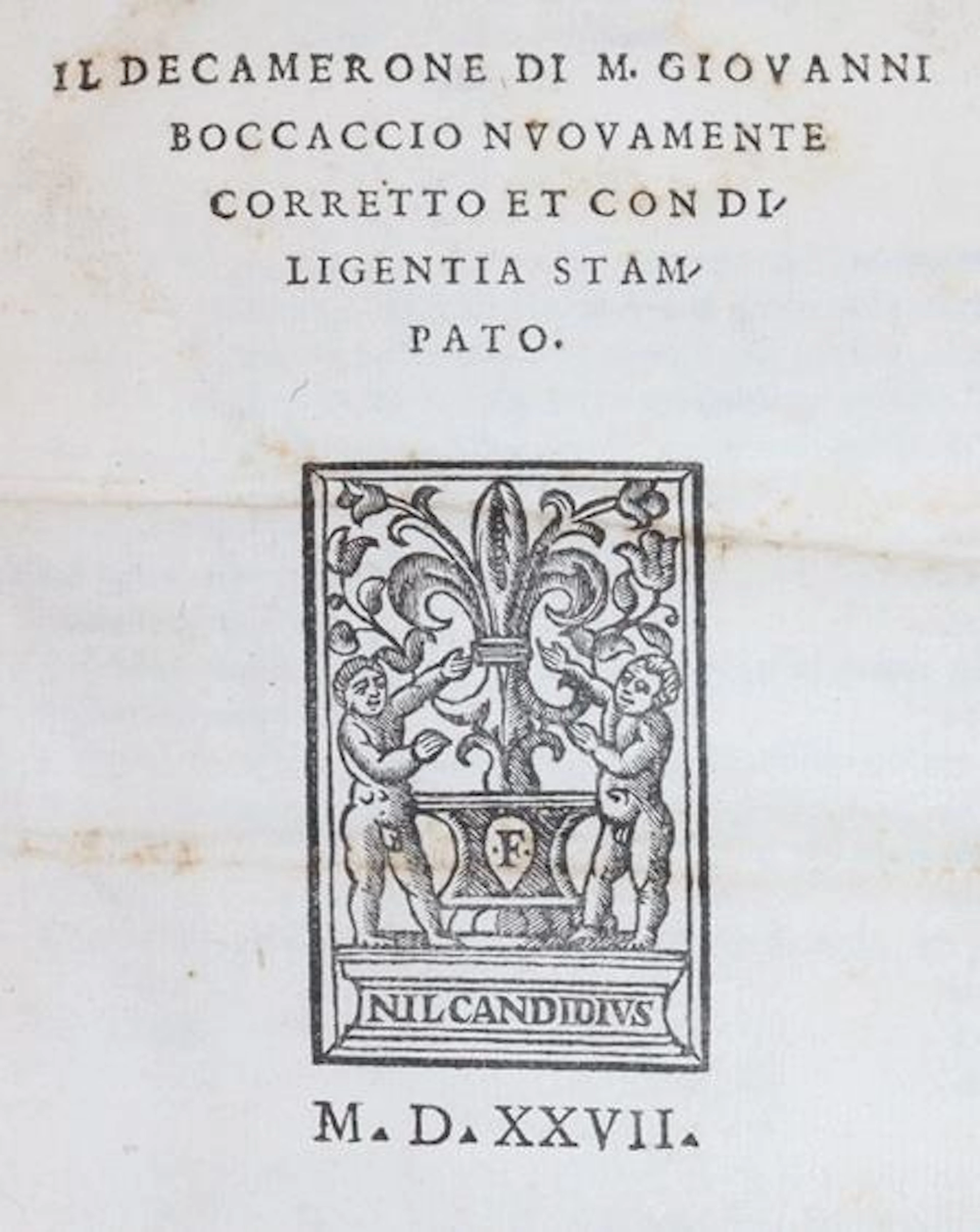 Boccaccio,G. Il Decamerone di M. Giovanni Boccaccio nouvamente corretto
