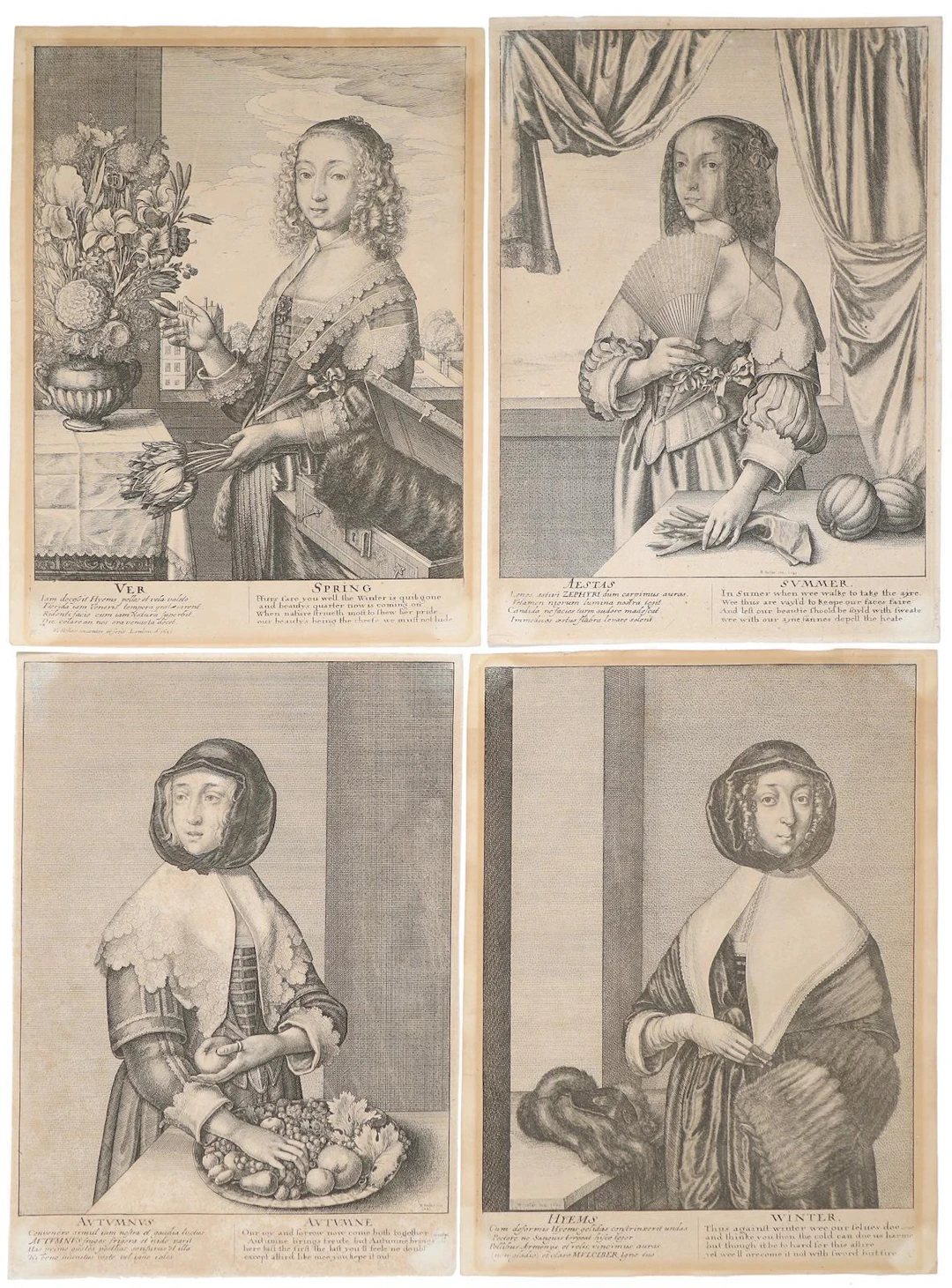 Hollar, Wenzel (1607 Prag - London 1677). Vier Jahreszeiten (Ver -