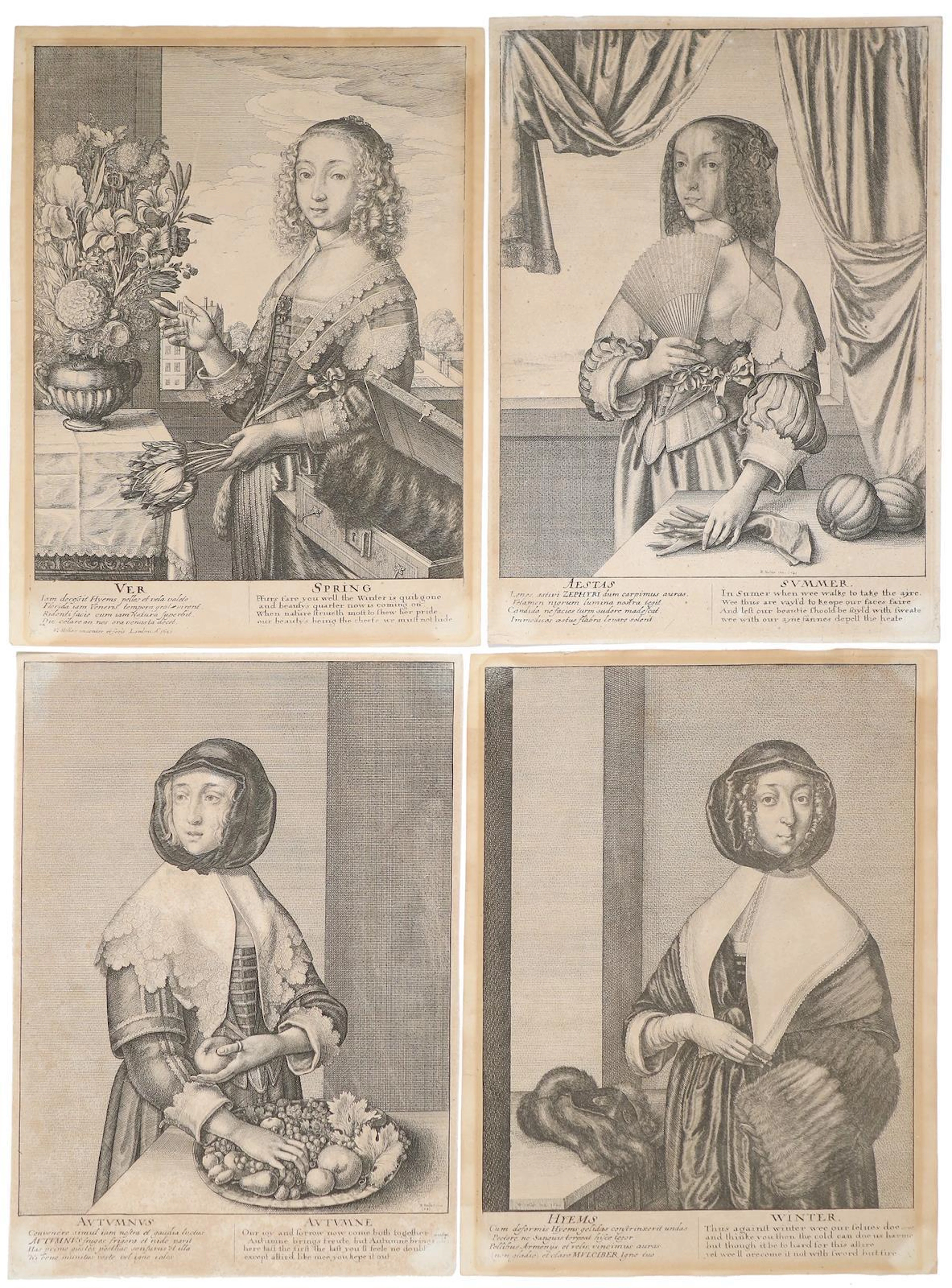 Hollar, Wenzel (1607 Prag - London 1677). Vier Jahreszeiten (Ver -