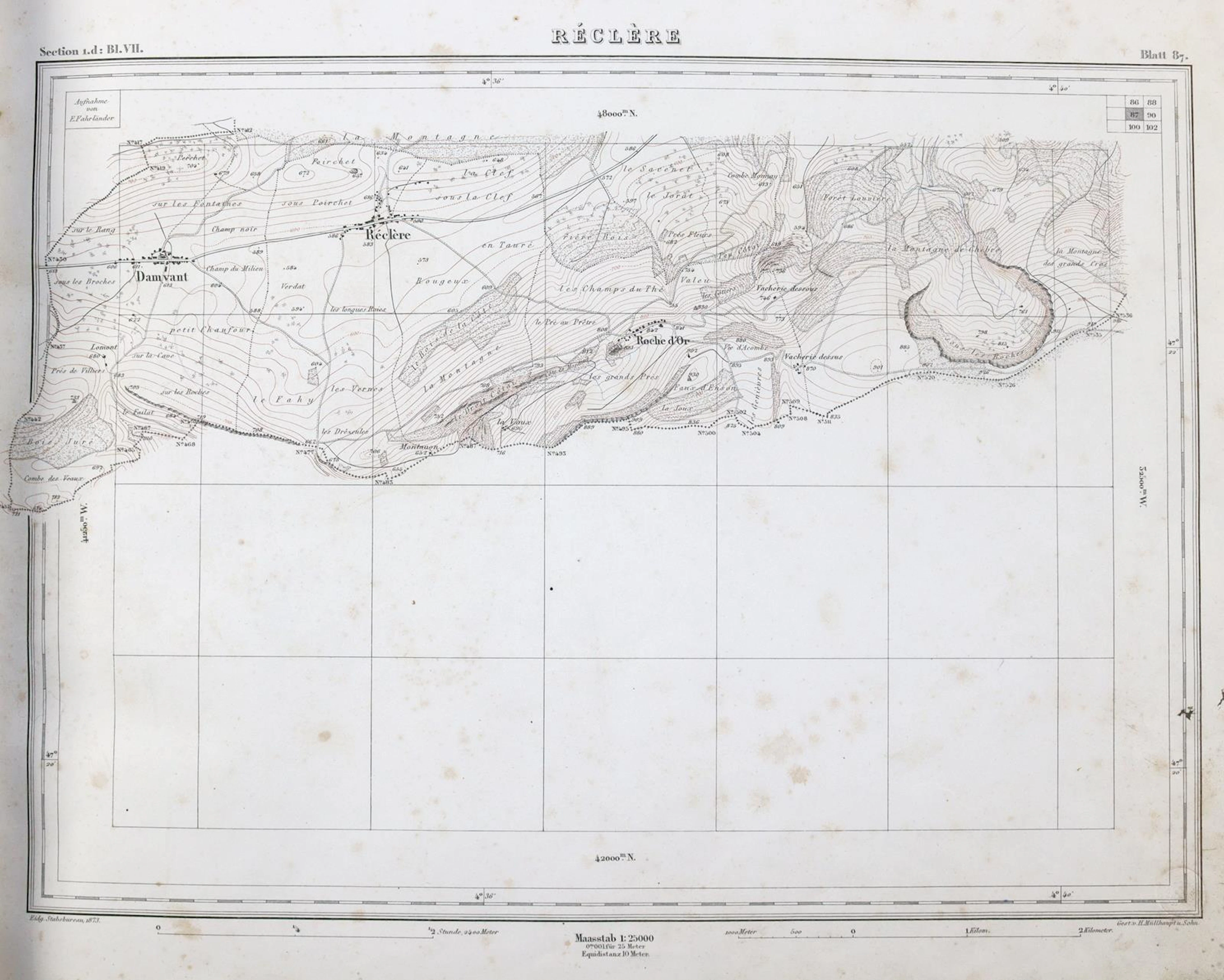 Cartes Dufour (Jura Bernois) J.Froidevaux géomêtre (Deckeltitel).