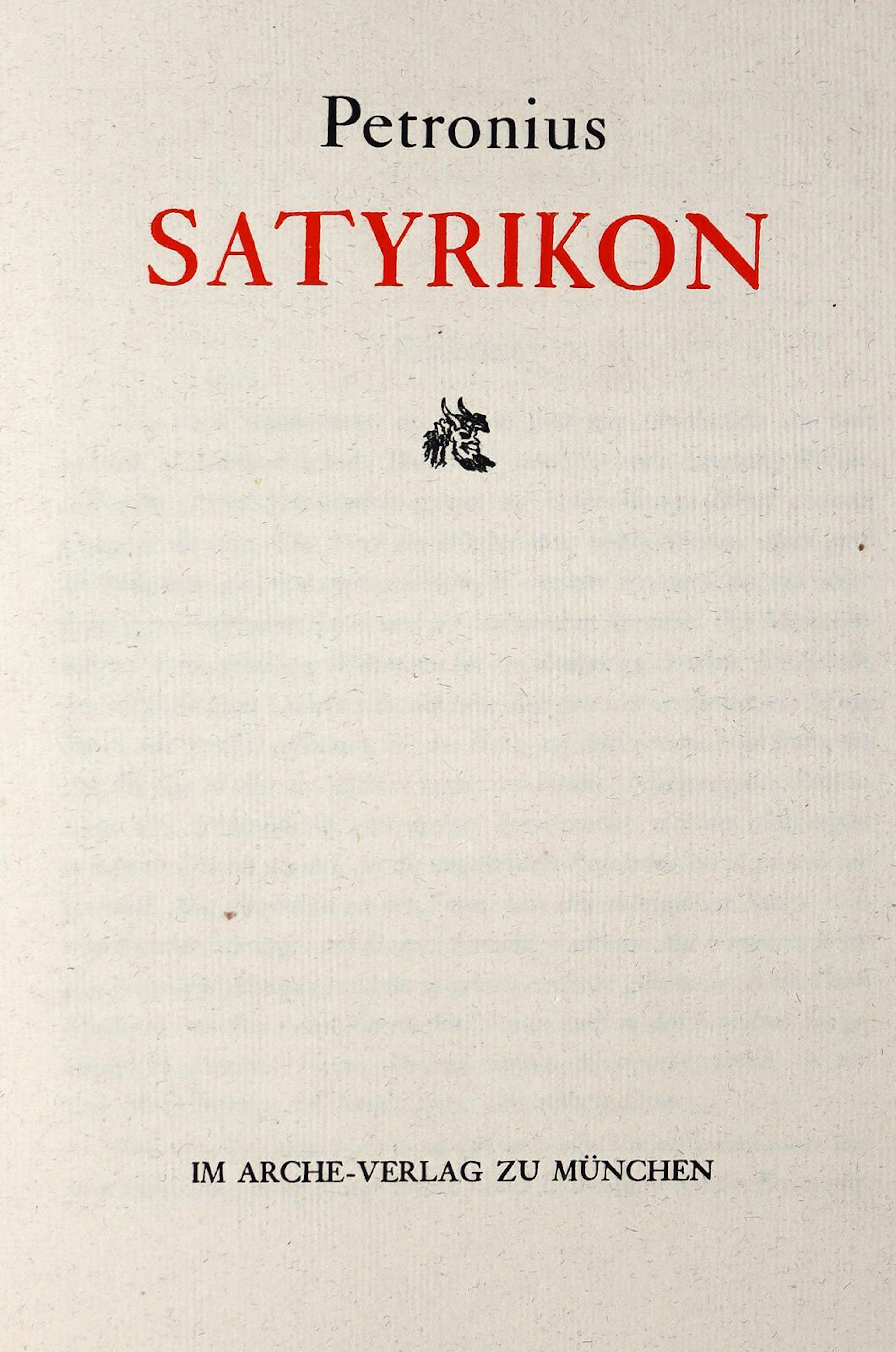 Petronius (Arbiter,G.). Satyrikon. Hrsg. v. G. Vorberg. Mchn.