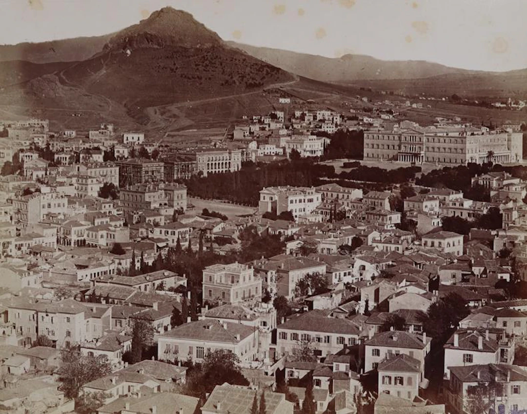 Athen (Deckeltitel). Album mit 12 auf Kartons mont. Photographien