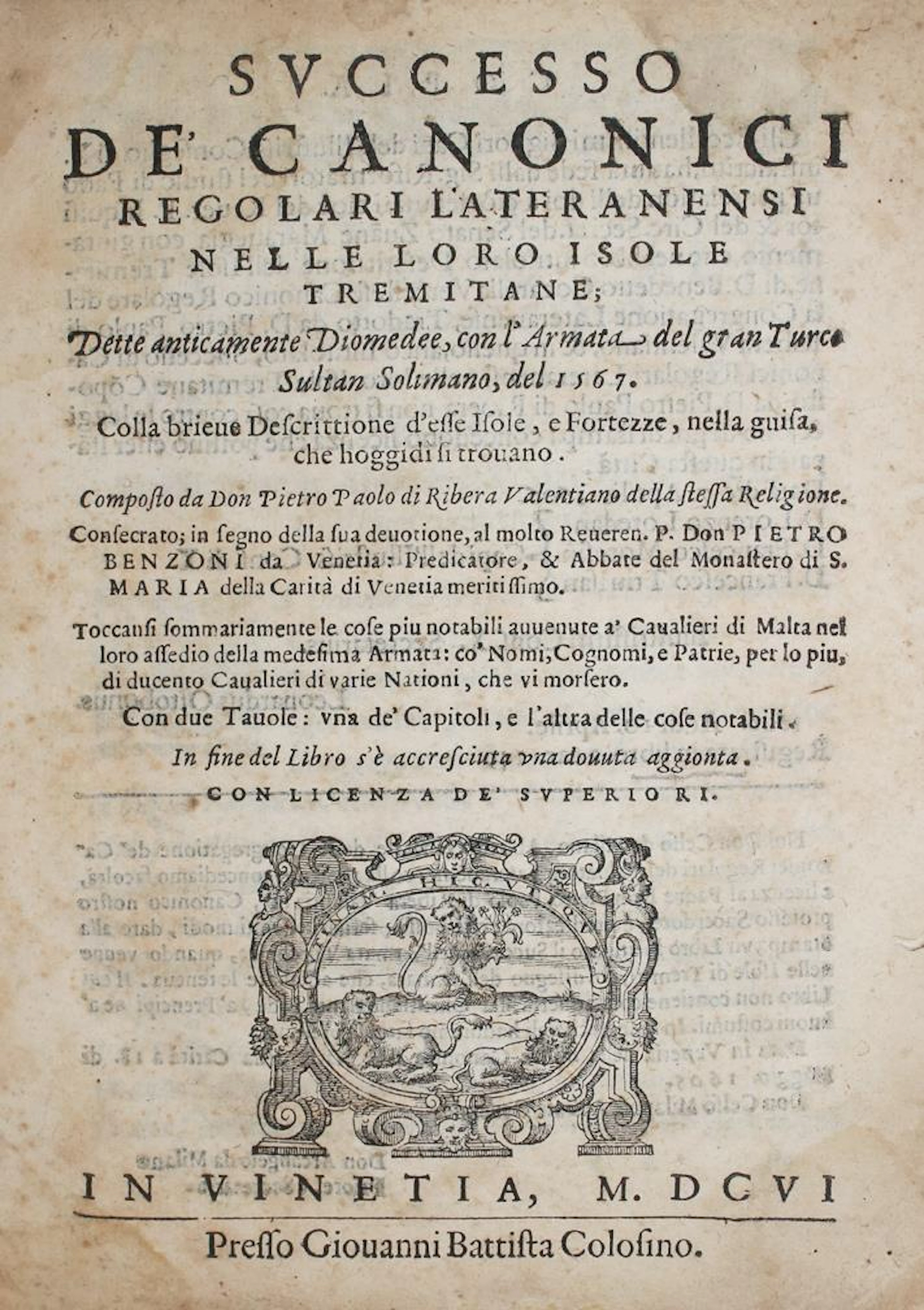 Ribera,P.P. Successo de' canonici regolari lateranensi nelle loro