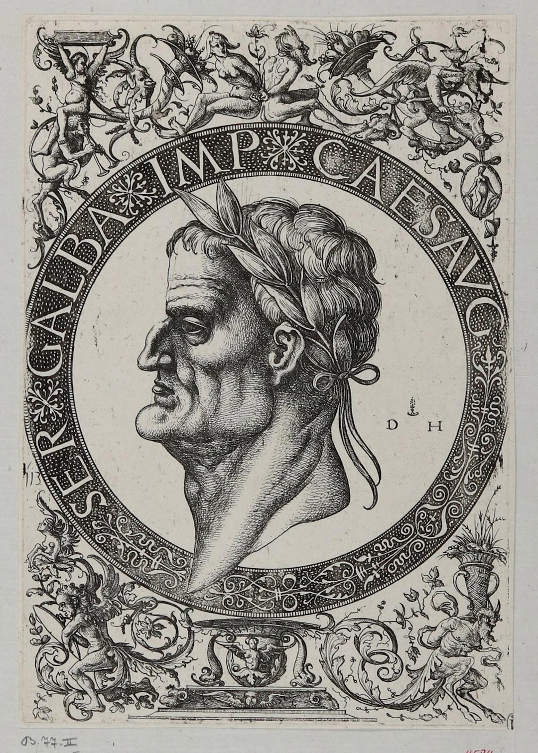 Hopfer, Daniel (1470 Kaufbeuren - Augsburg 1536). Büste des Galba.