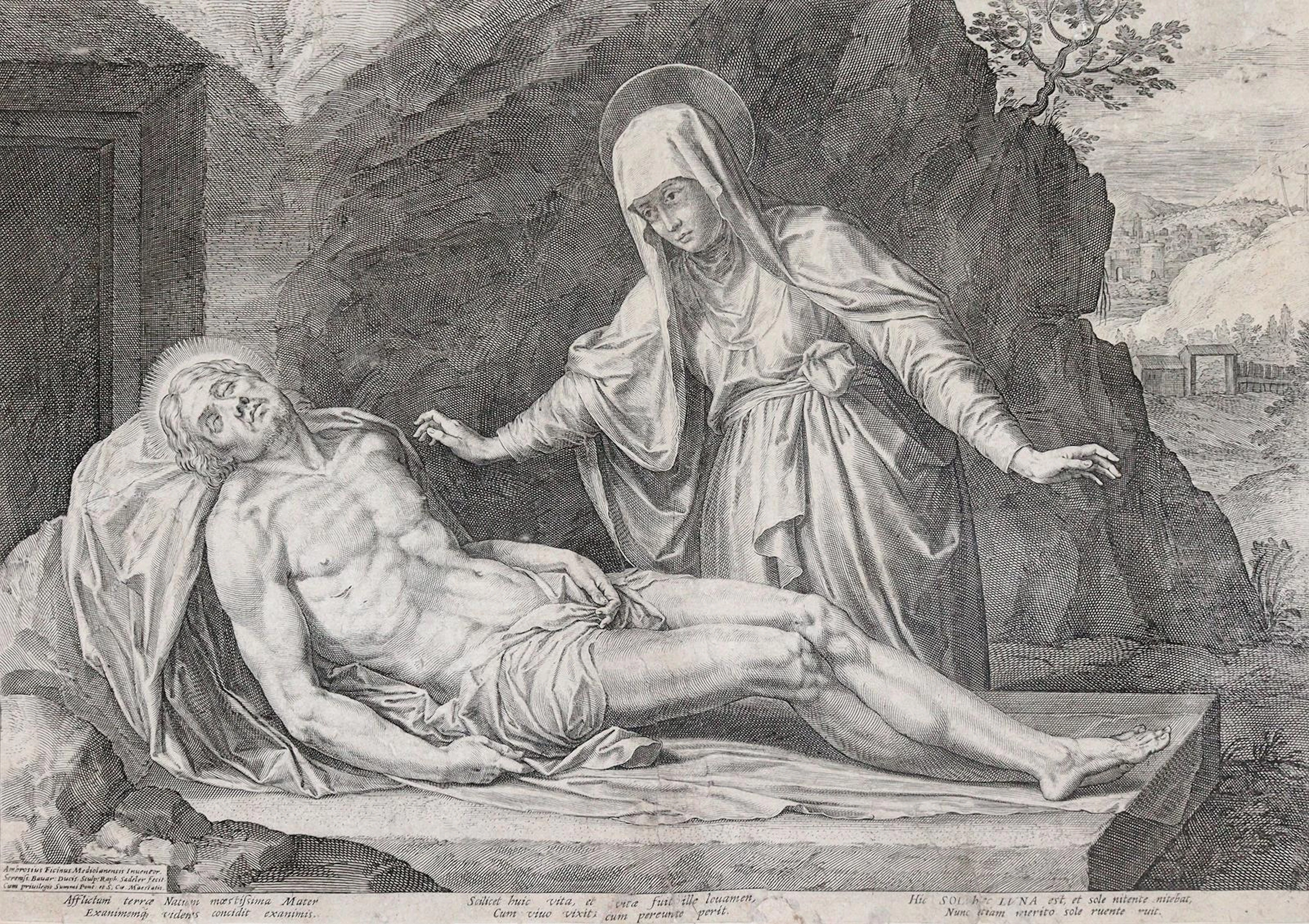 Sadeler, Raphael I (1560 Antwerpen - München 1632). Pieta. Der Leichnam Jesu