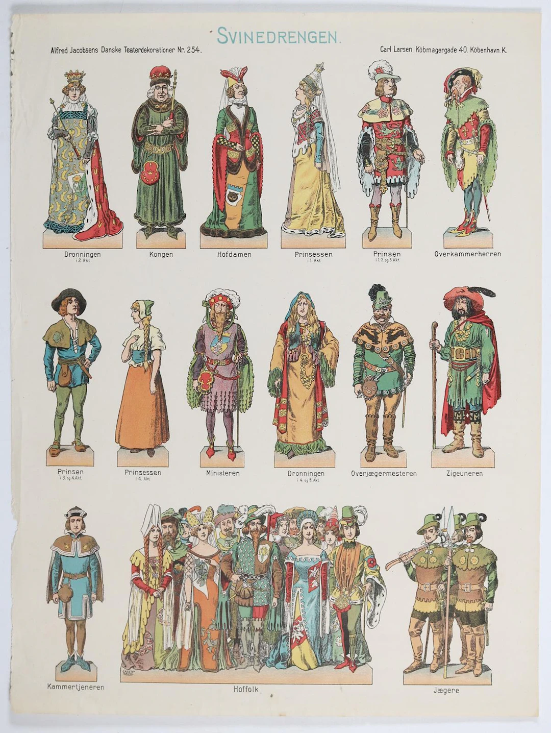 Kulissenbilder, Posten. Teils Fragmente eines alten Papiertheaters